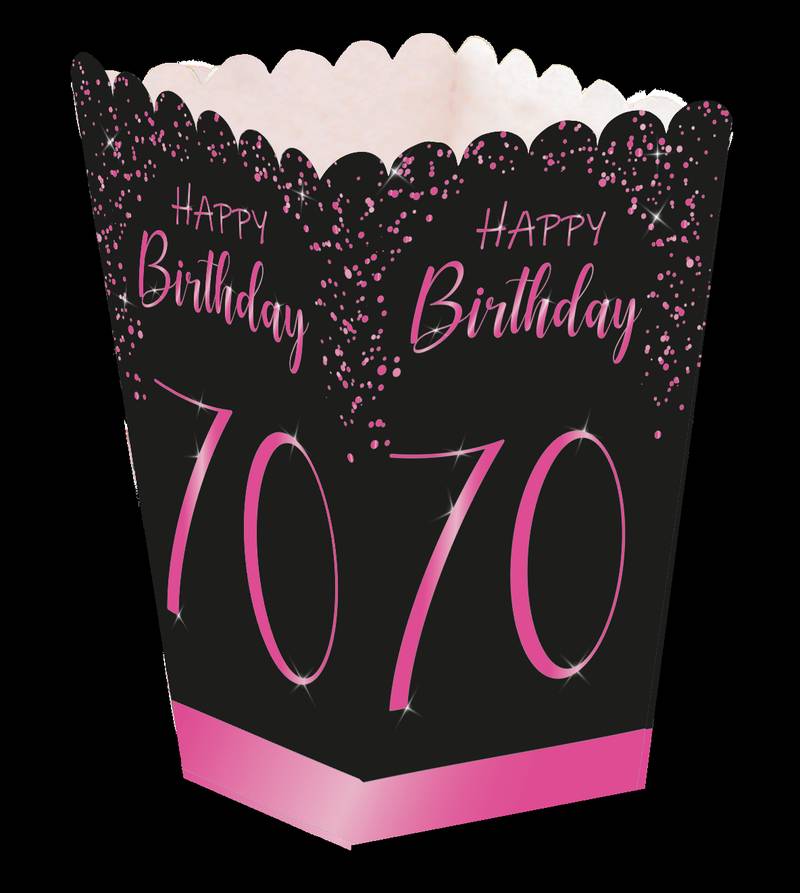 Coffret rose élégant et haut pour le 70e anniversaire