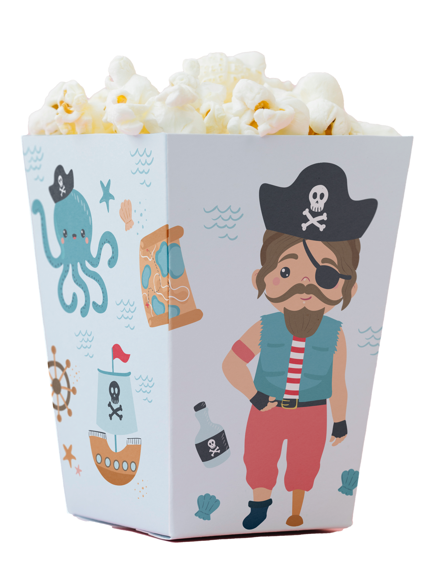 Boîte haute sur le thème des pirates, 5 x 5 x 12 cm