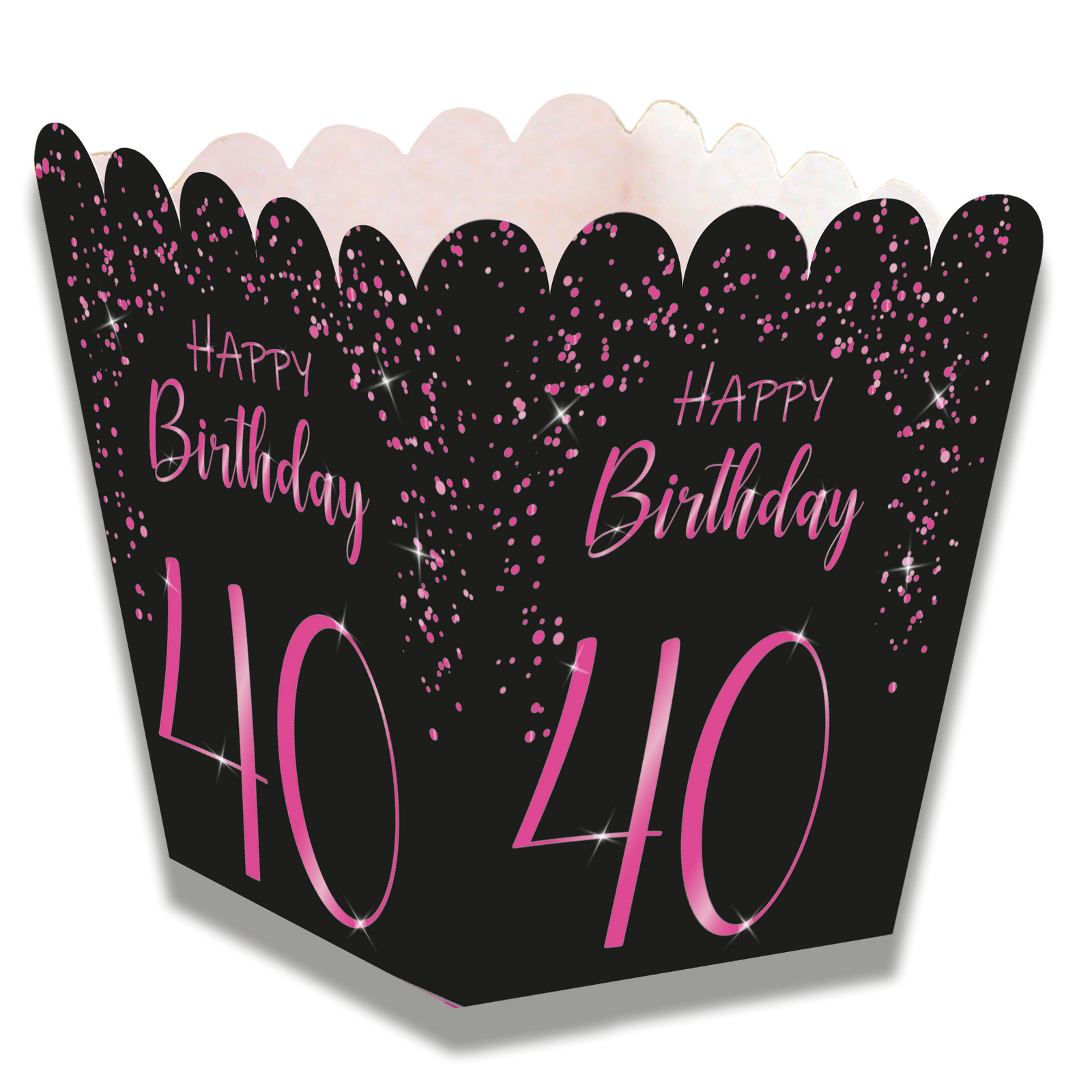 Coffret rose élégant pour le 40e anniversaire