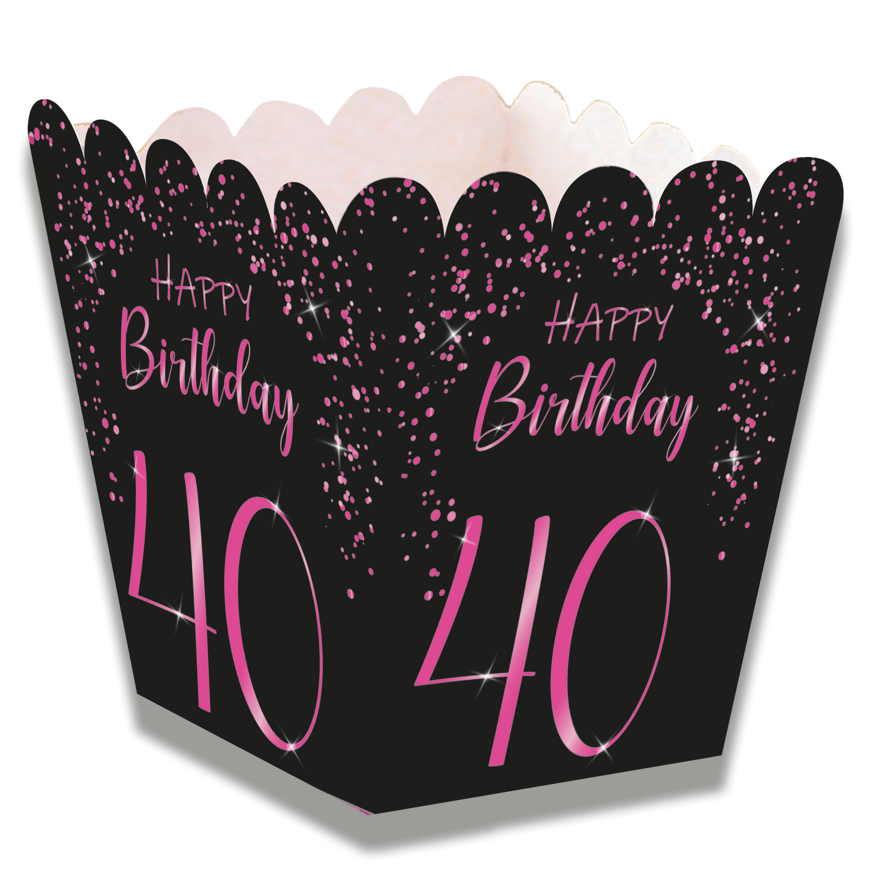 Coffret rose élégant pour le 40e anniversaire