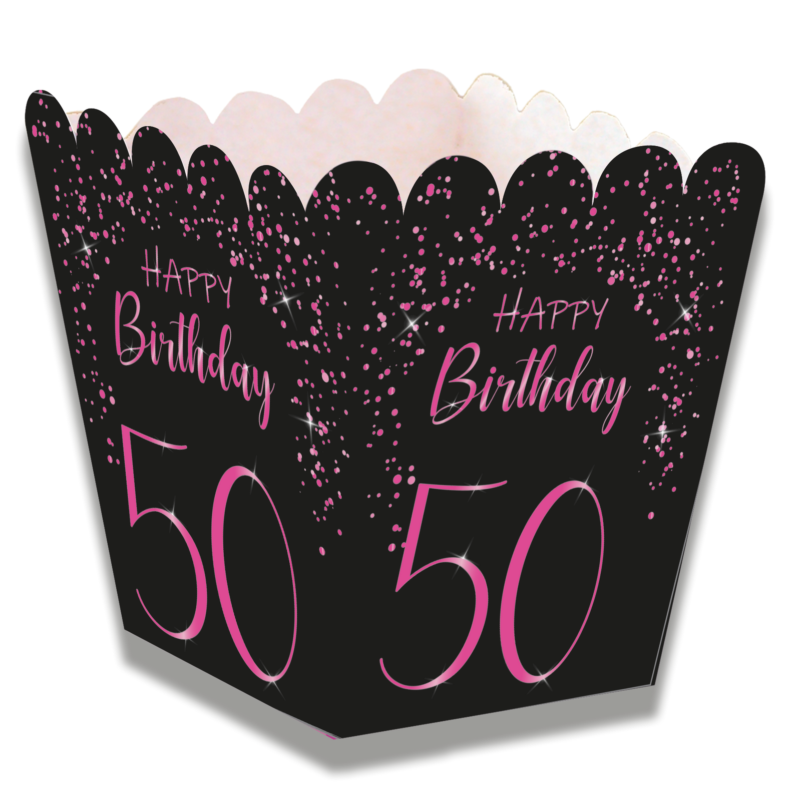 Coffret rose élégant pour le 50e anniversaire