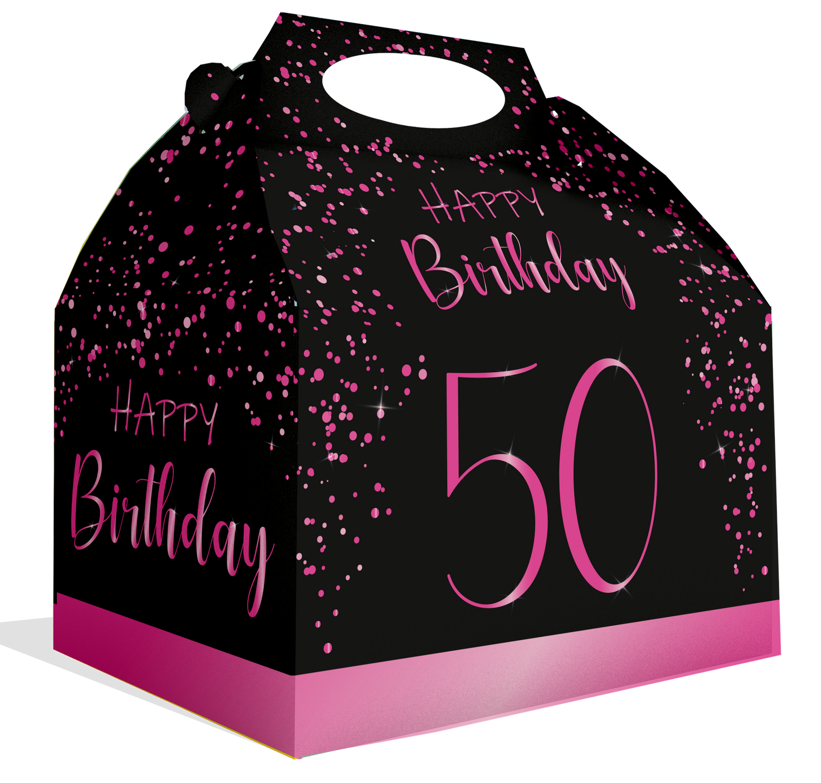 Coffret rose élégant pour le 50e anniversaire