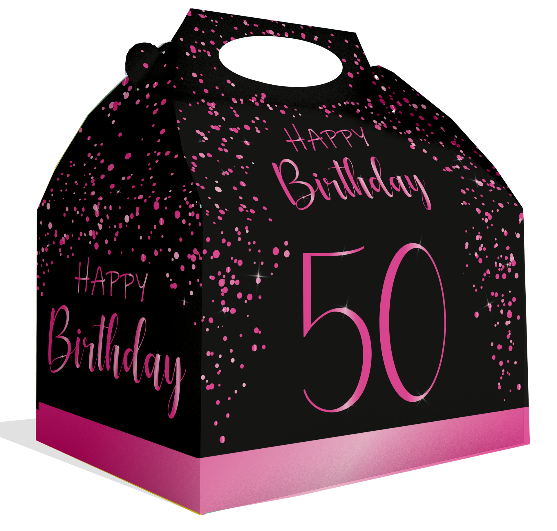 Coffret rose élégant pour le 50e anniversaire