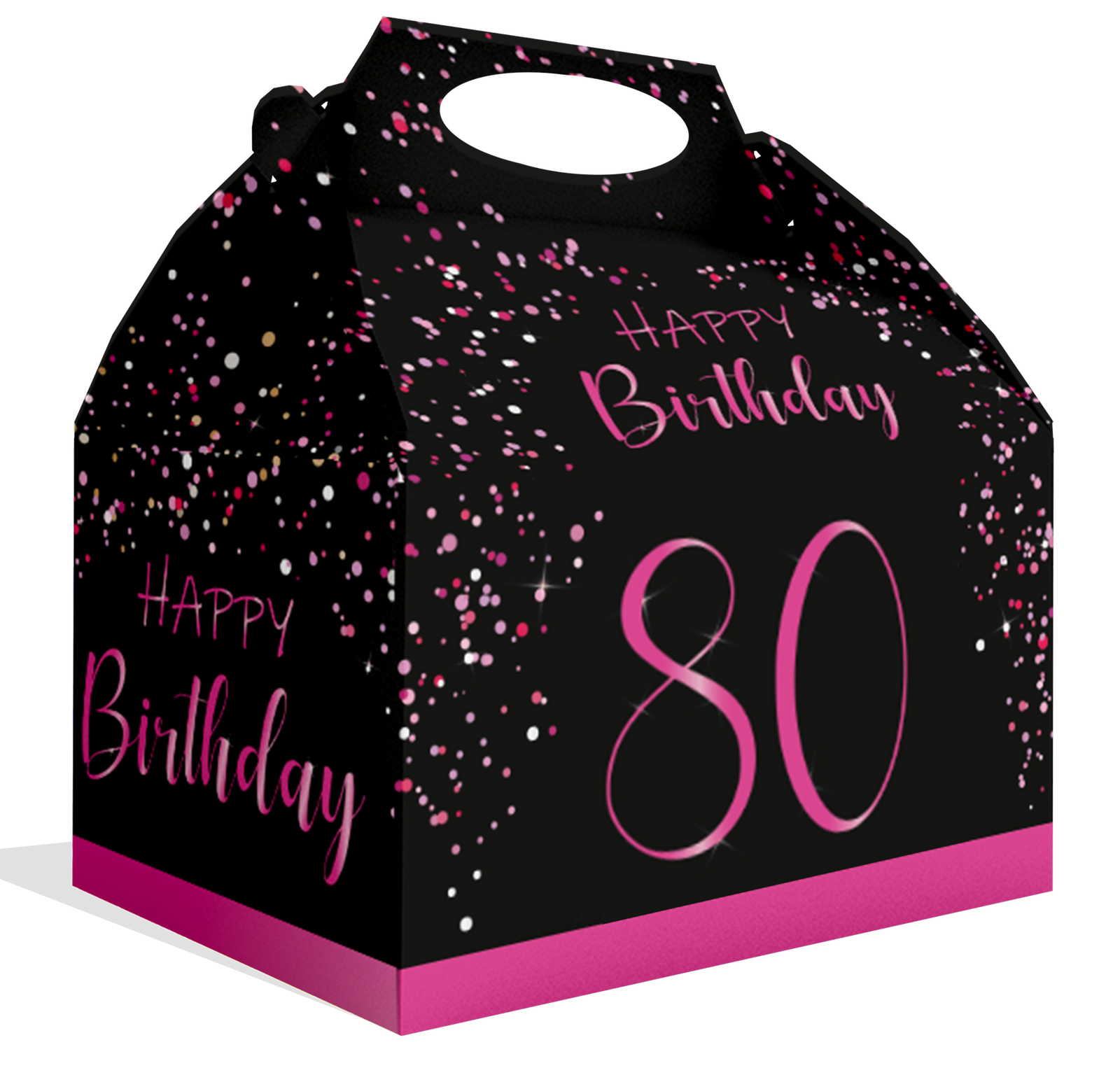 Coffret rose élégant pour le 80e anniversaire