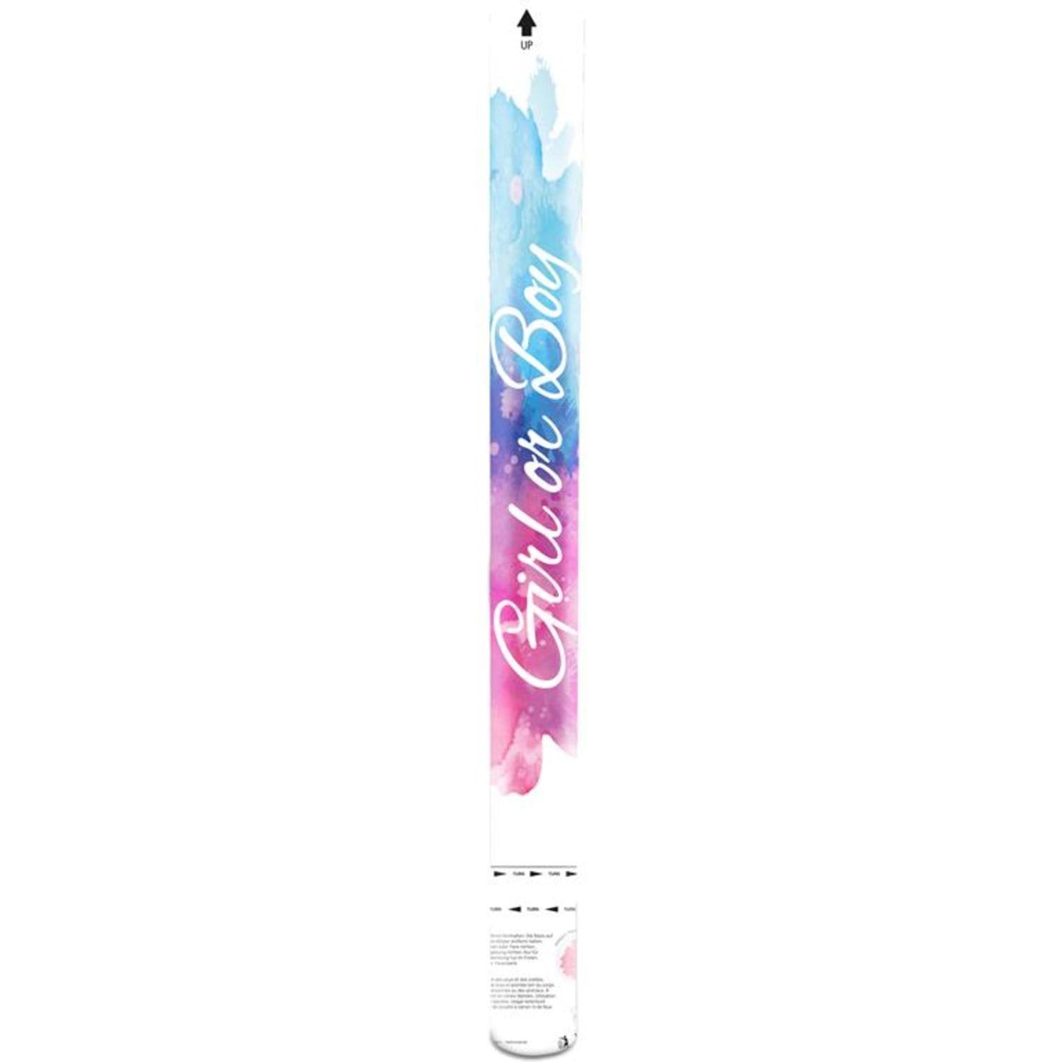 Canon à confettis pour révélation de naissance garçon, 57 cm