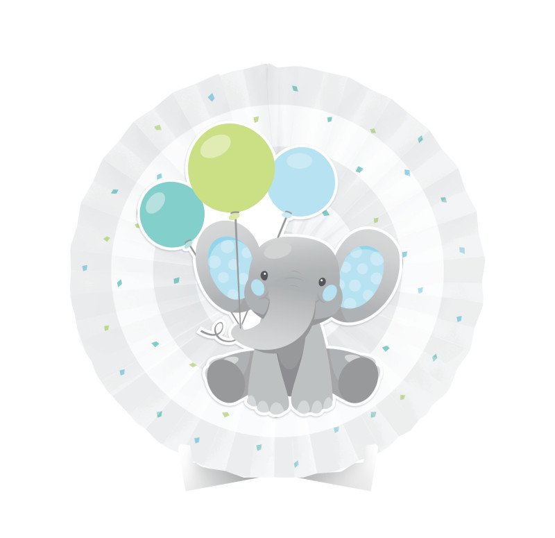 Centre de table Éléphant bleu