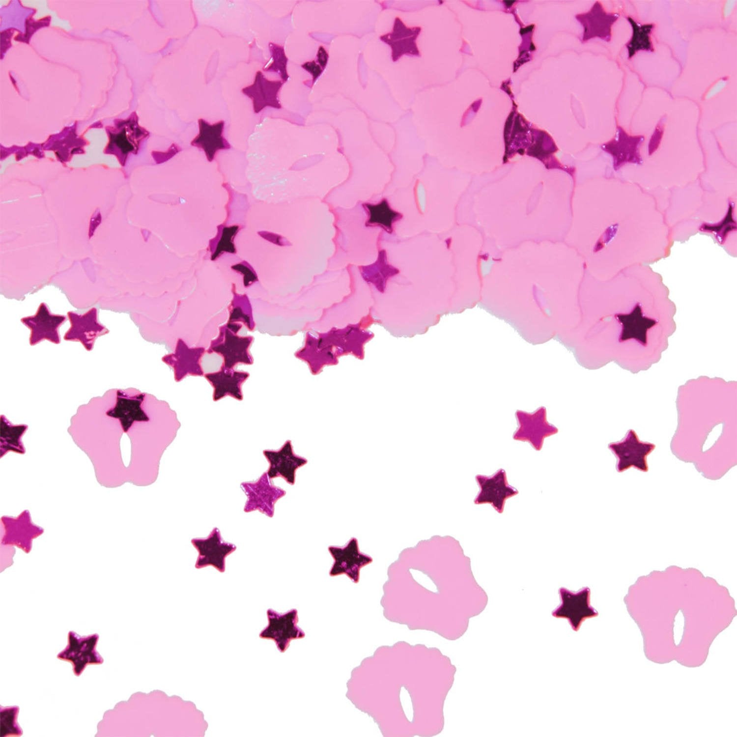 Confettis roses pour la naissance