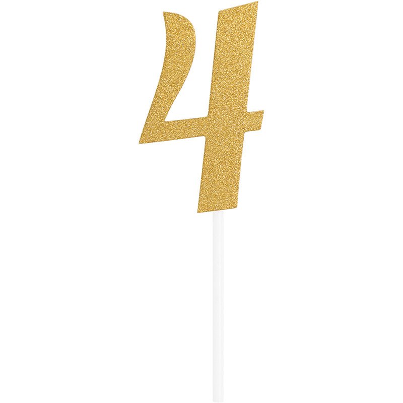 DECORAZIONE PER TORTA N. 4 GLITTER ORO