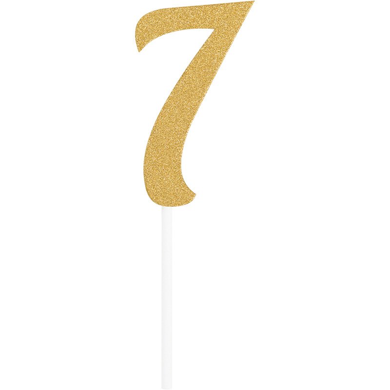 DECORAZIONE PER TORTA N. 7 GLITTER ORO