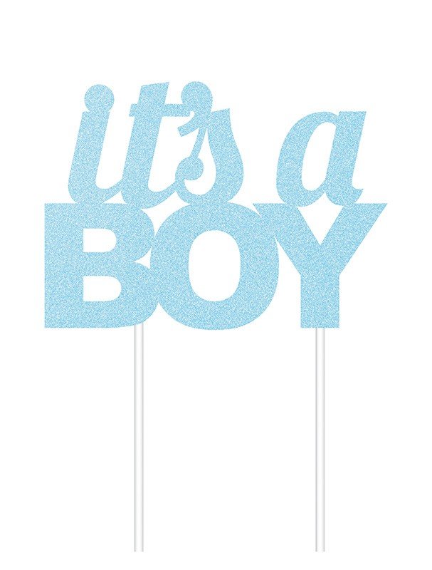 Décoration garçon pastel à paillettes bleues