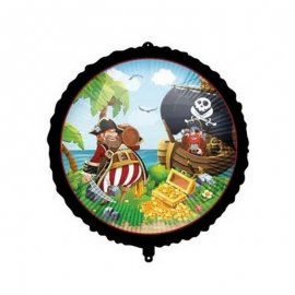 BALLON EN ALUMINIUM 46 CM ÎLE PIRATES