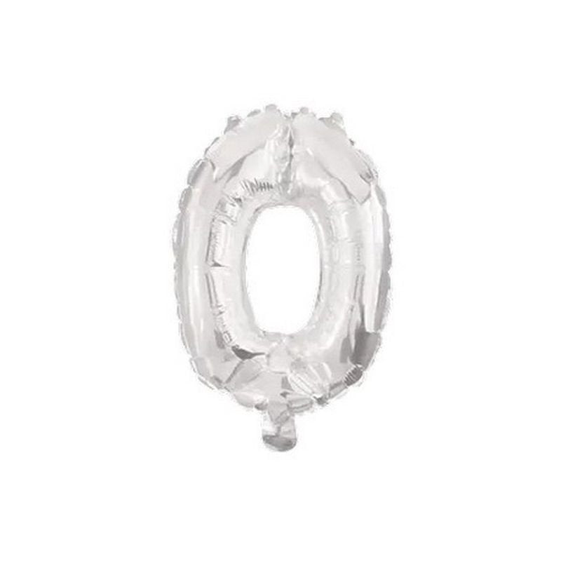 Ballon argenté de 32 cm numéro 0