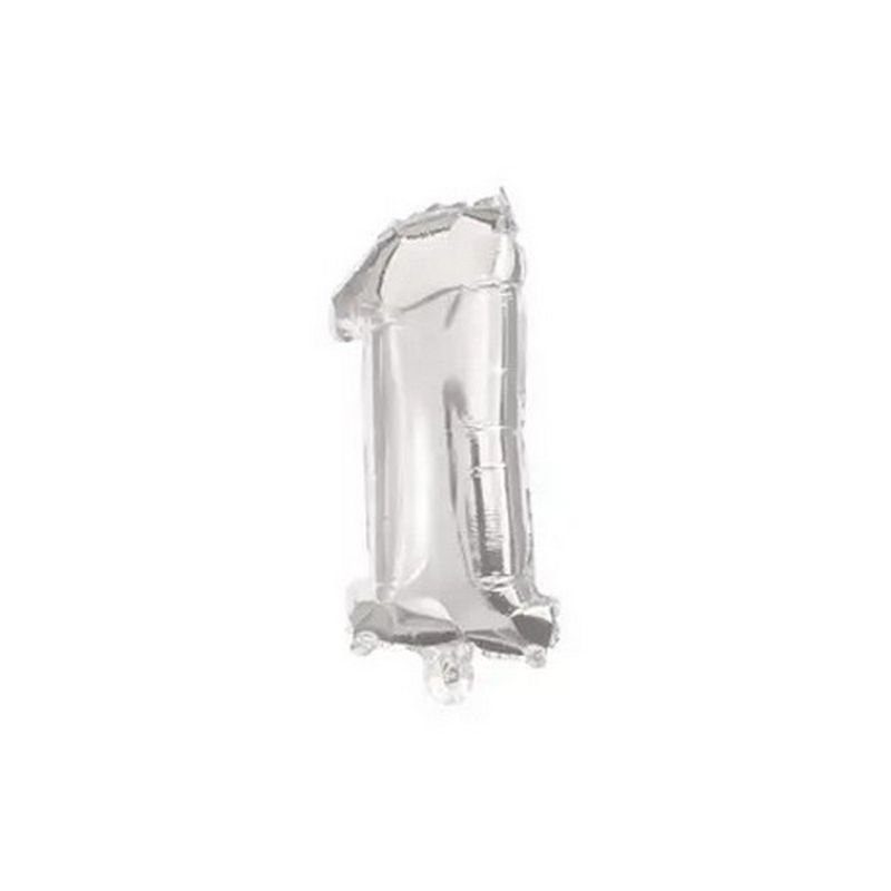 PALLONCINO ARGENTO NUMERO 1 DA 32 CM