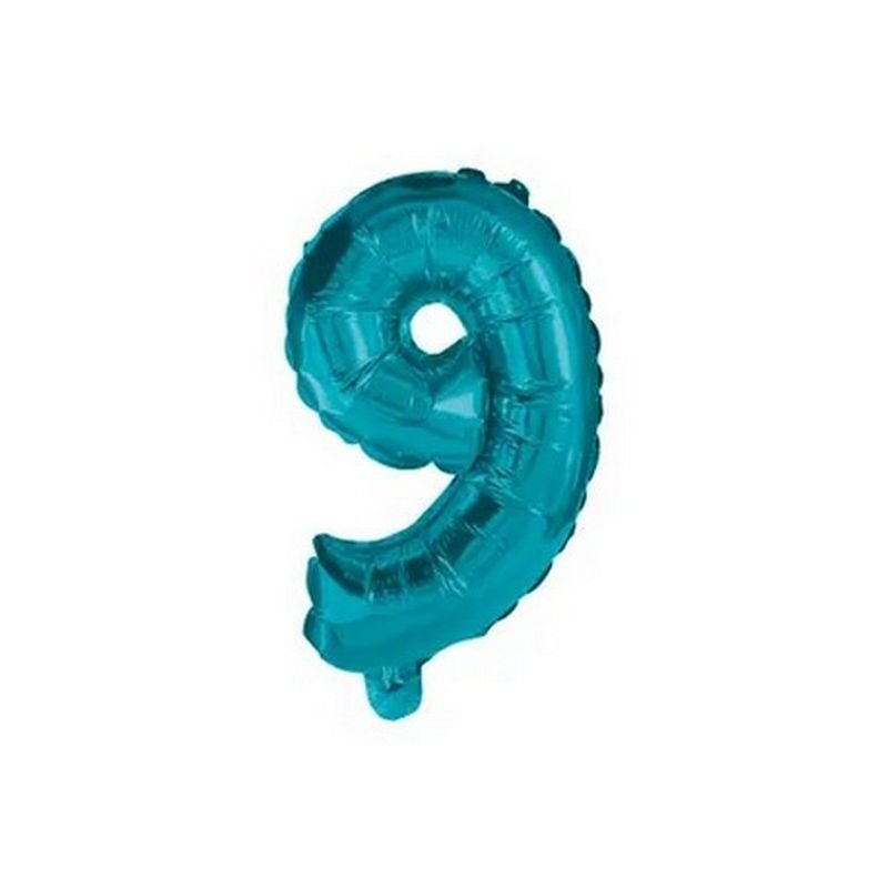 Ballon bleu de 32 cm, chiffre 9