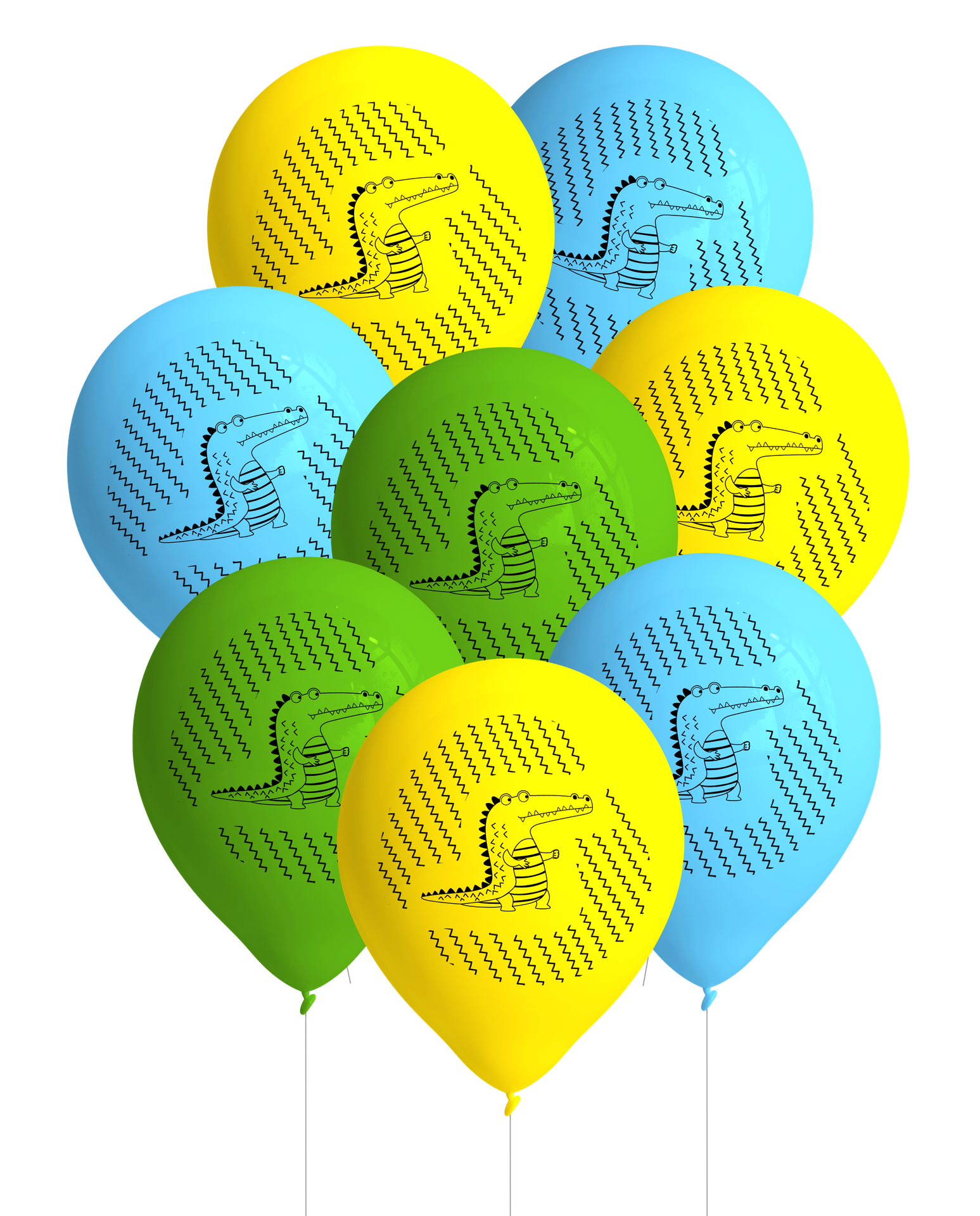 8 ballons en latex pour une fête sur le thème des alligators
