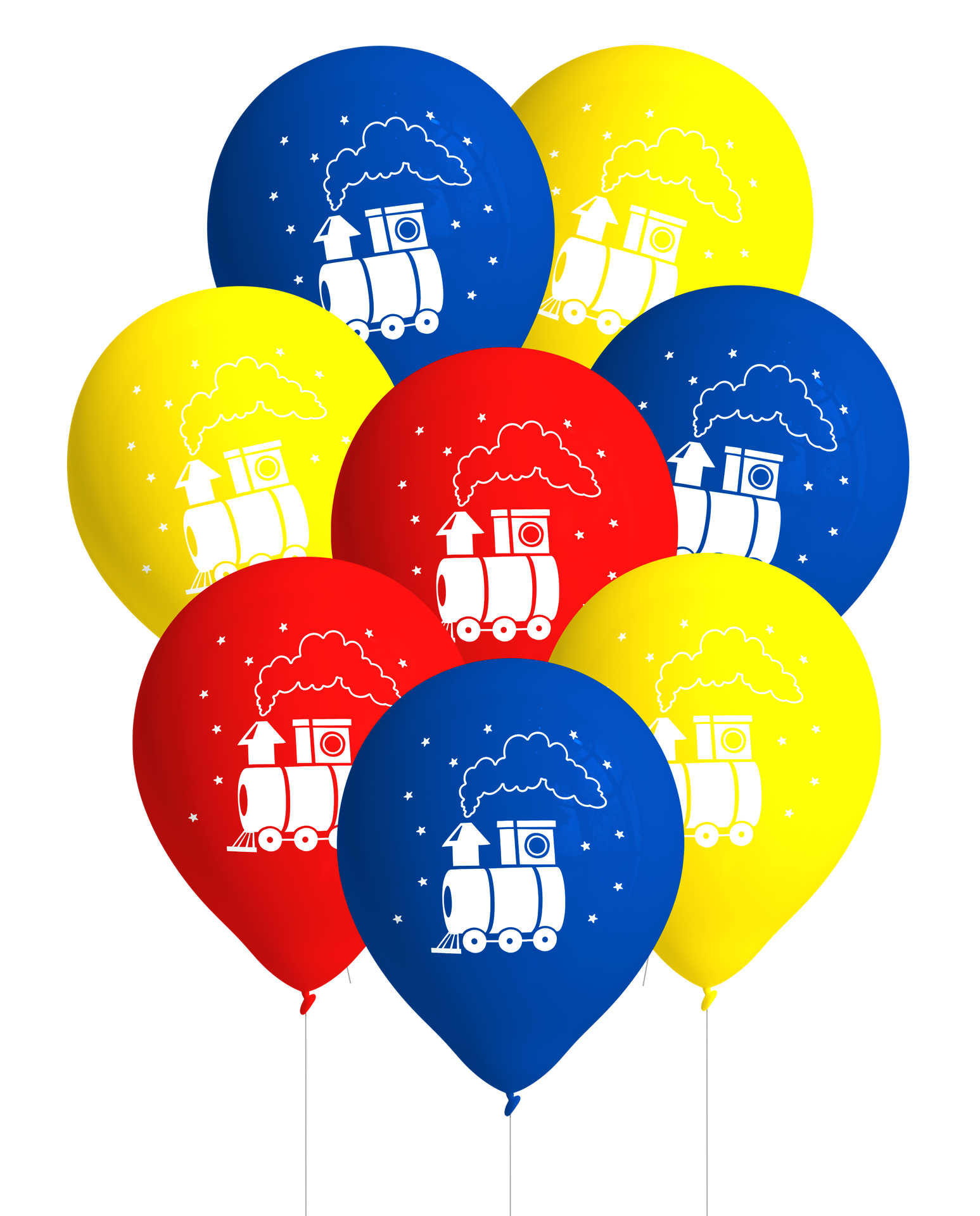 8 PETITS BALLONS TRAIN 27 CM