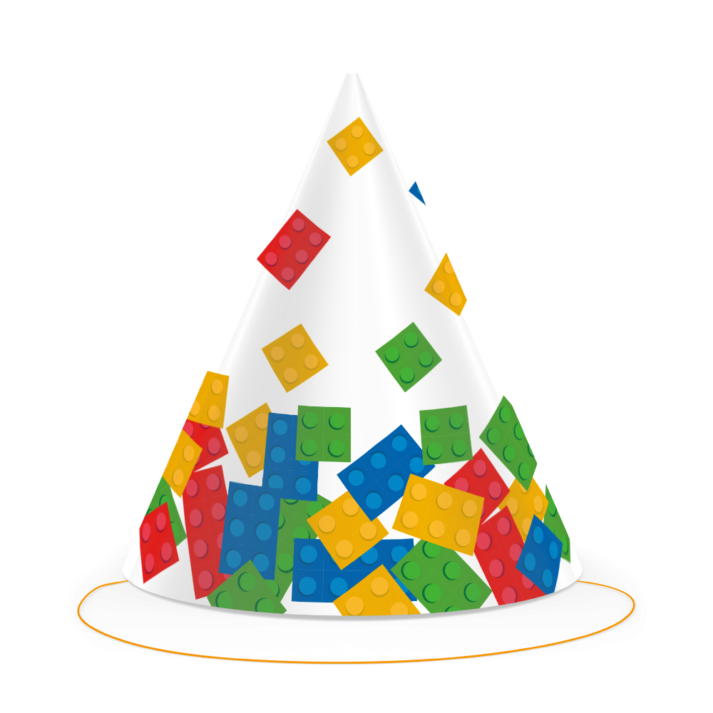8 CHAPEAUX CÔNES DE FÊTE DE BLOCS