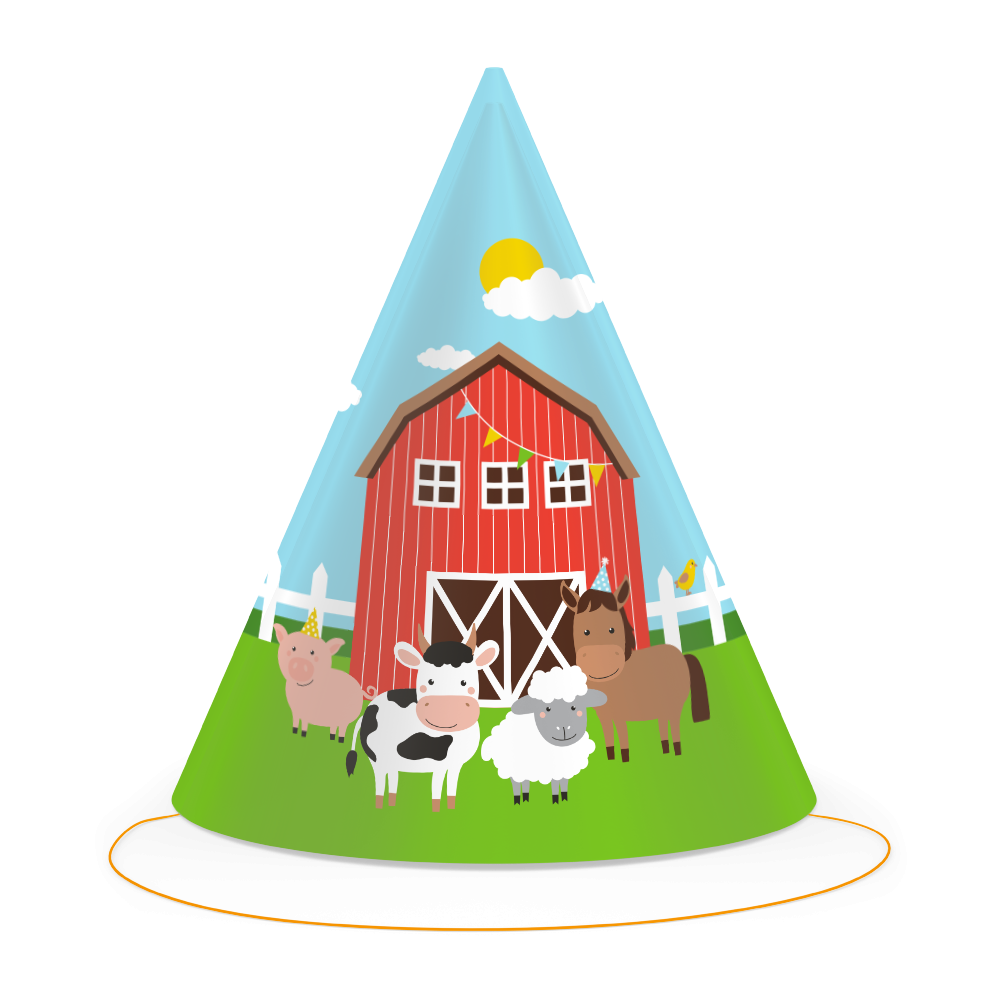 6 chapeaux d'animaux de la ferme