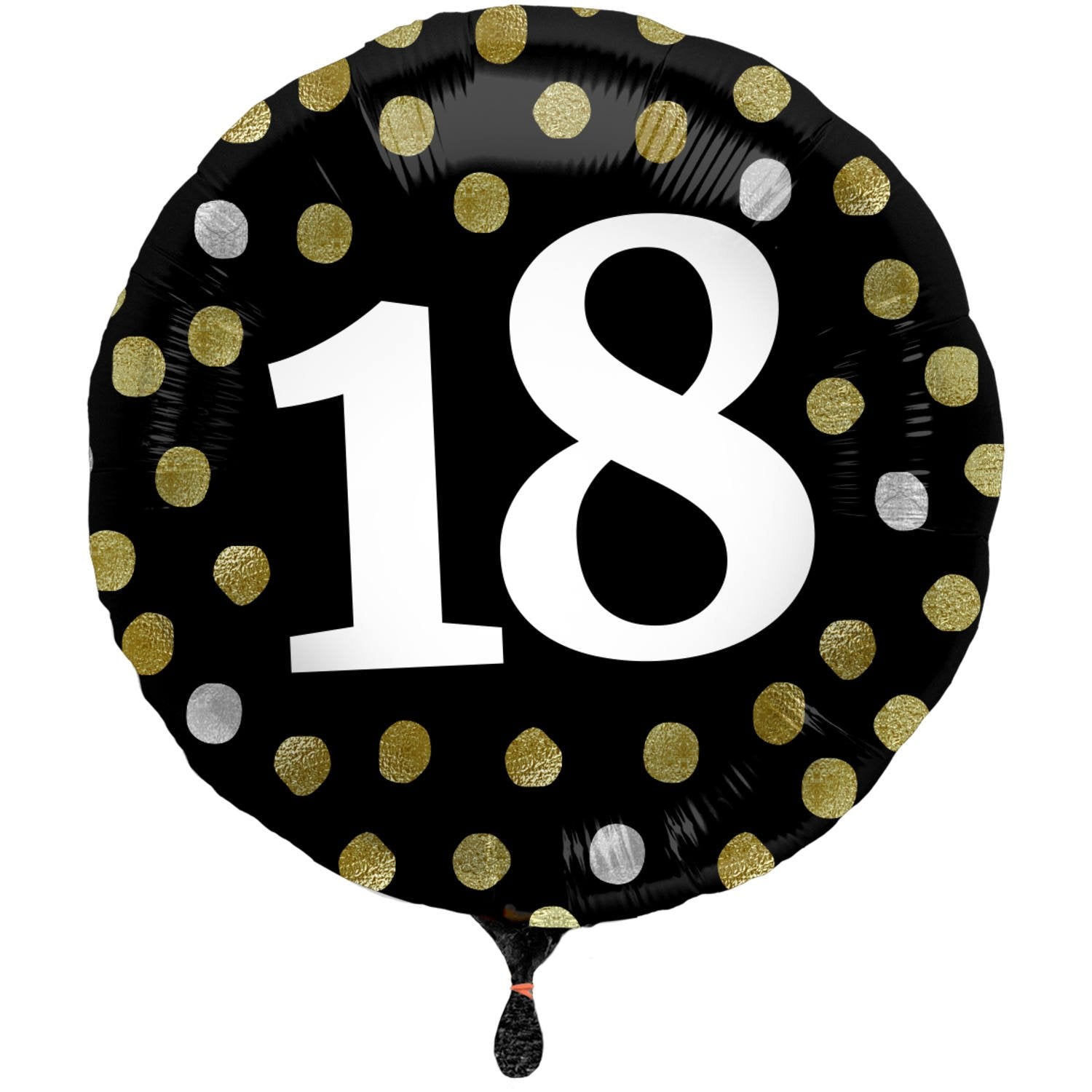 Ballon pour 18e anniversaire, en aluminium noir brillant, 45 cm