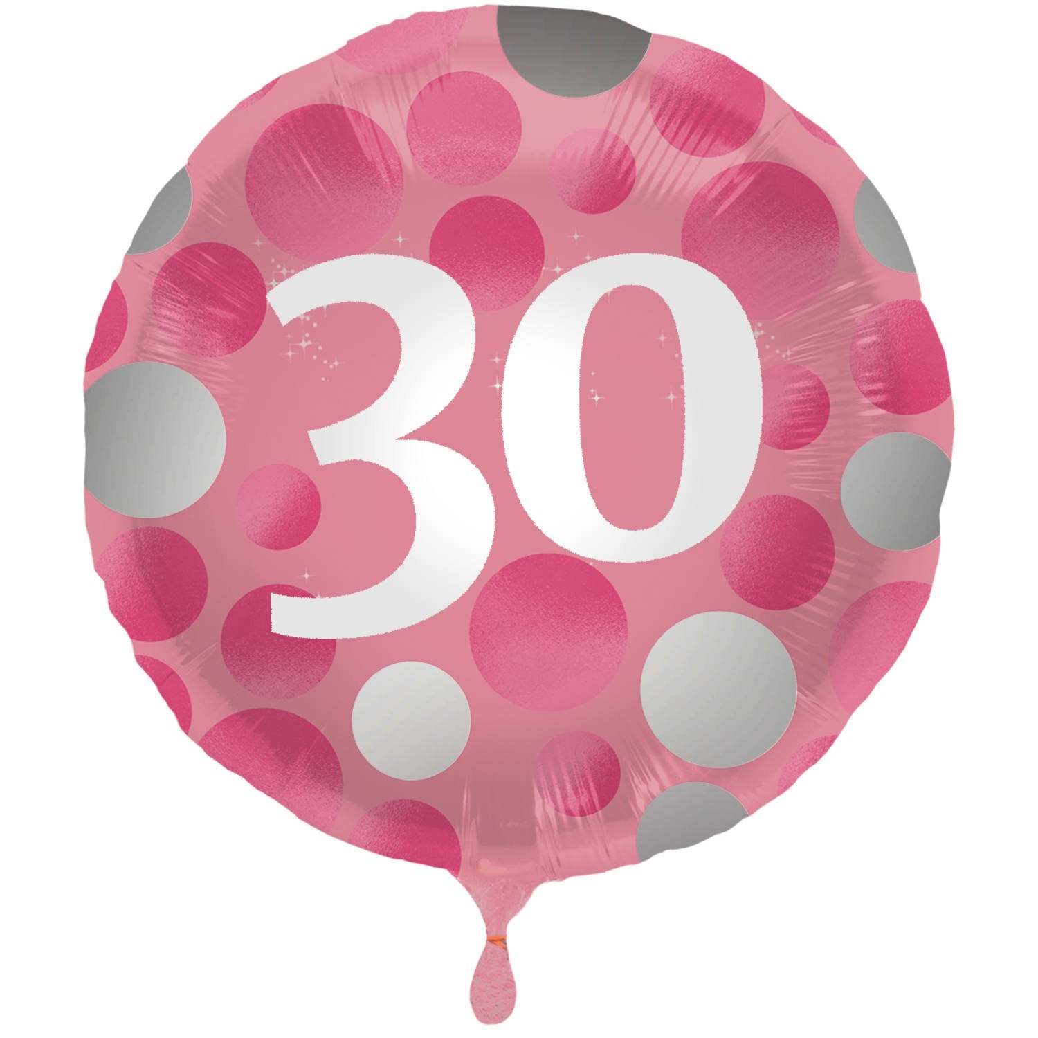 Ballon 30e anniversaire, rose vif métallisé, 45 cm