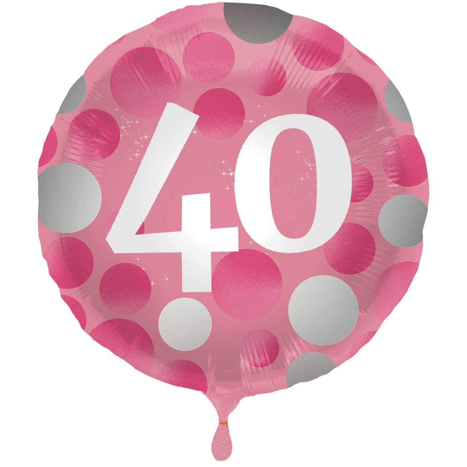 Ballon pour 40e anniversaire, rose vif métallisé, 45 cm