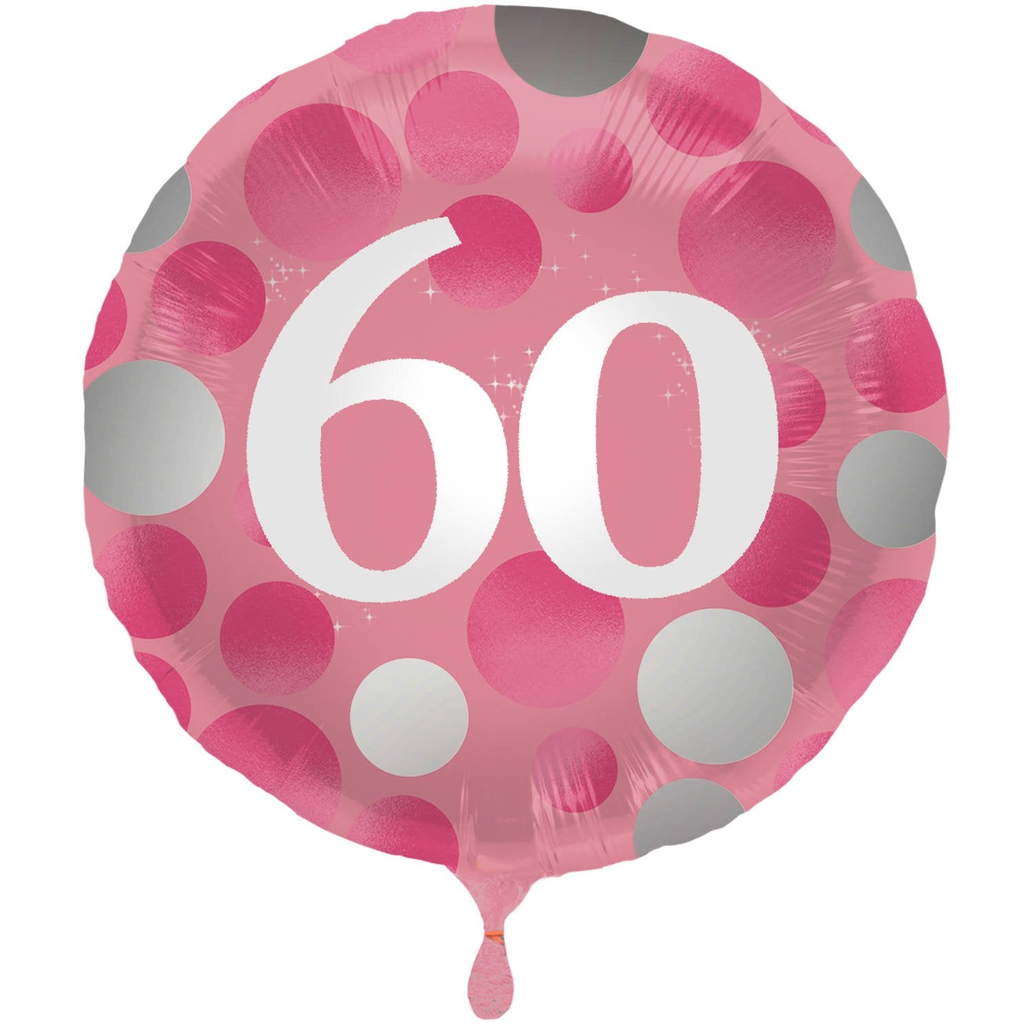 Ballon pour 60e anniversaire, rose vif métallisé, 45 cm