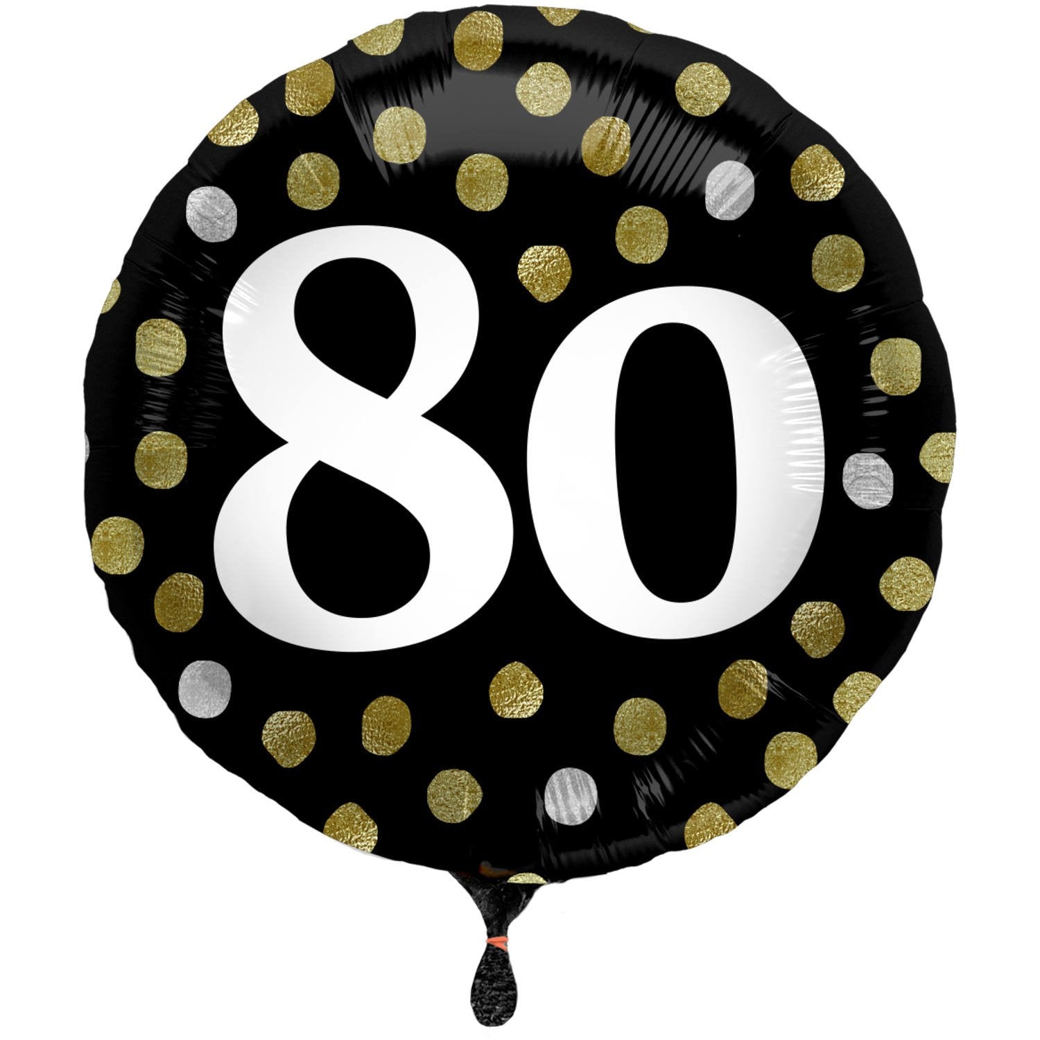 Ballon commémoratif du 80e anniversaire, en aluminium noir brillant, 45 cm