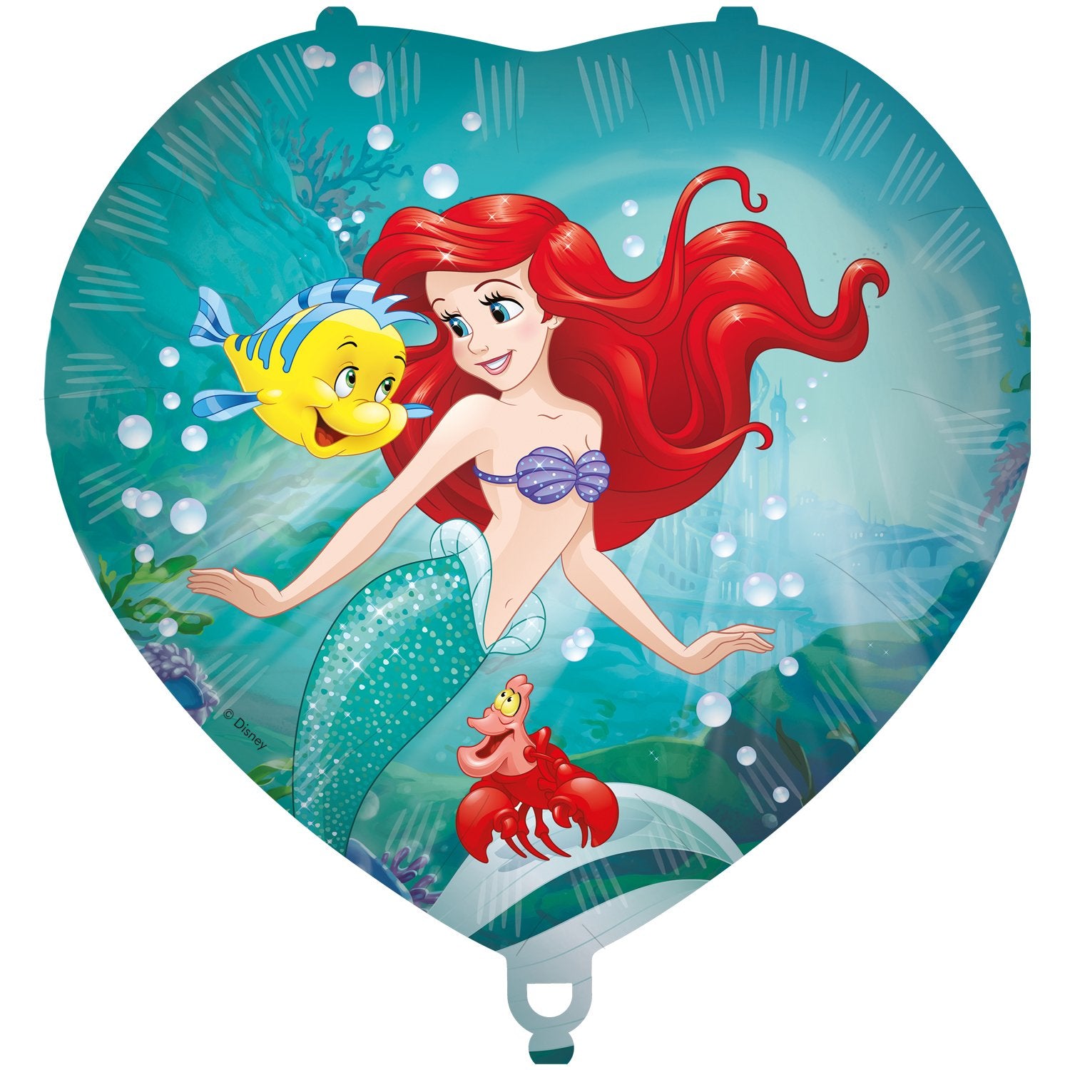 Palloncino in foil a forma di cuore di Ariel da 46 cm
