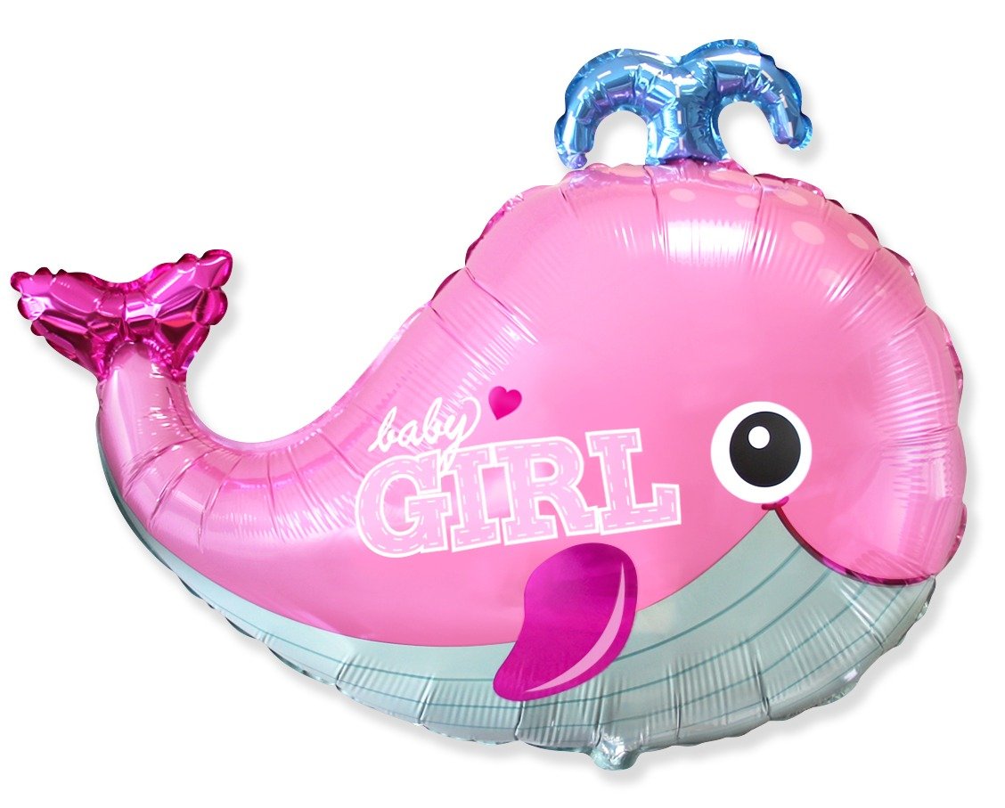 Ballon baleine bébé fille 86 x 66 cm
