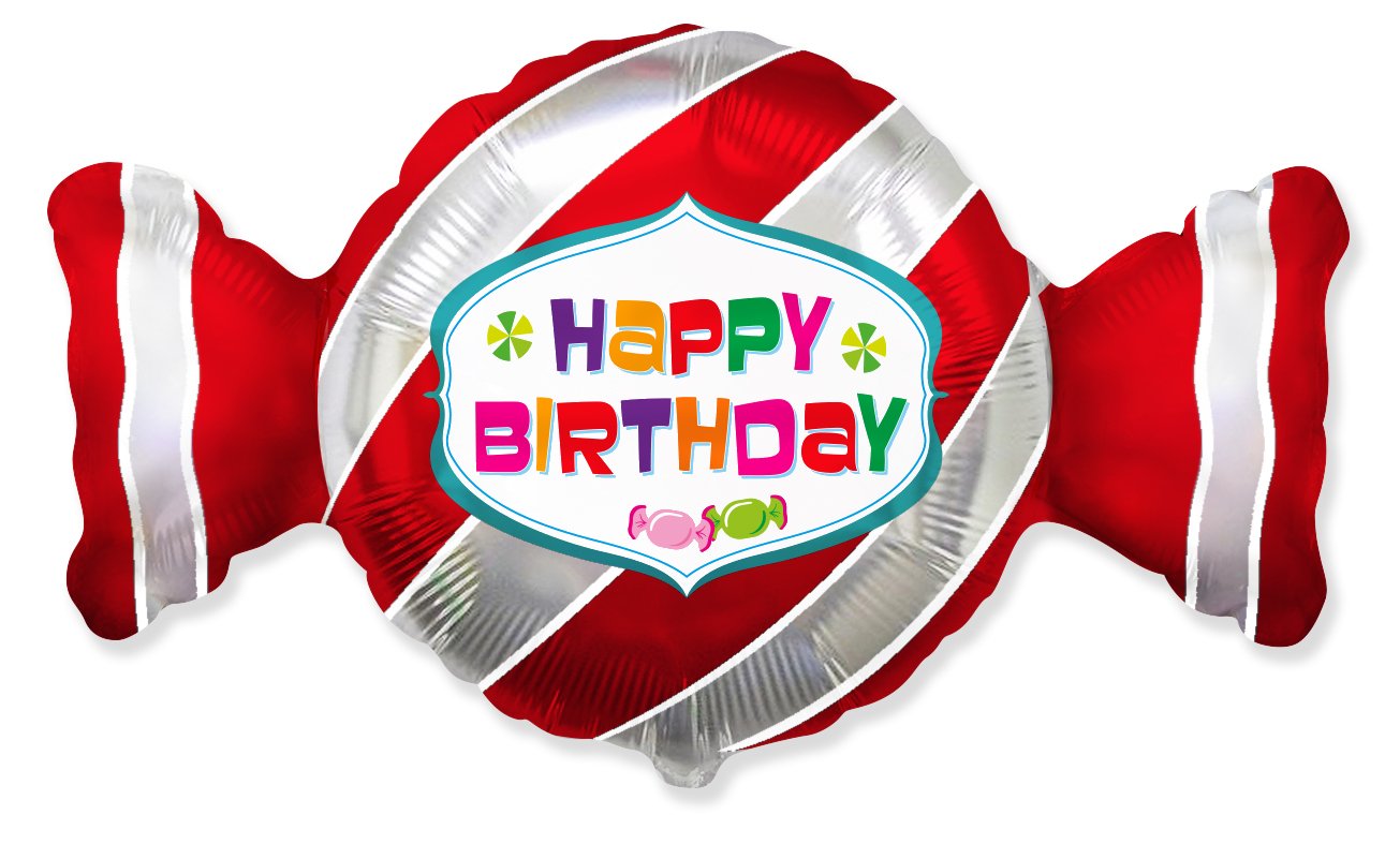 Ballon bonbon « Joyeux anniversaire » 92 x 53 cm