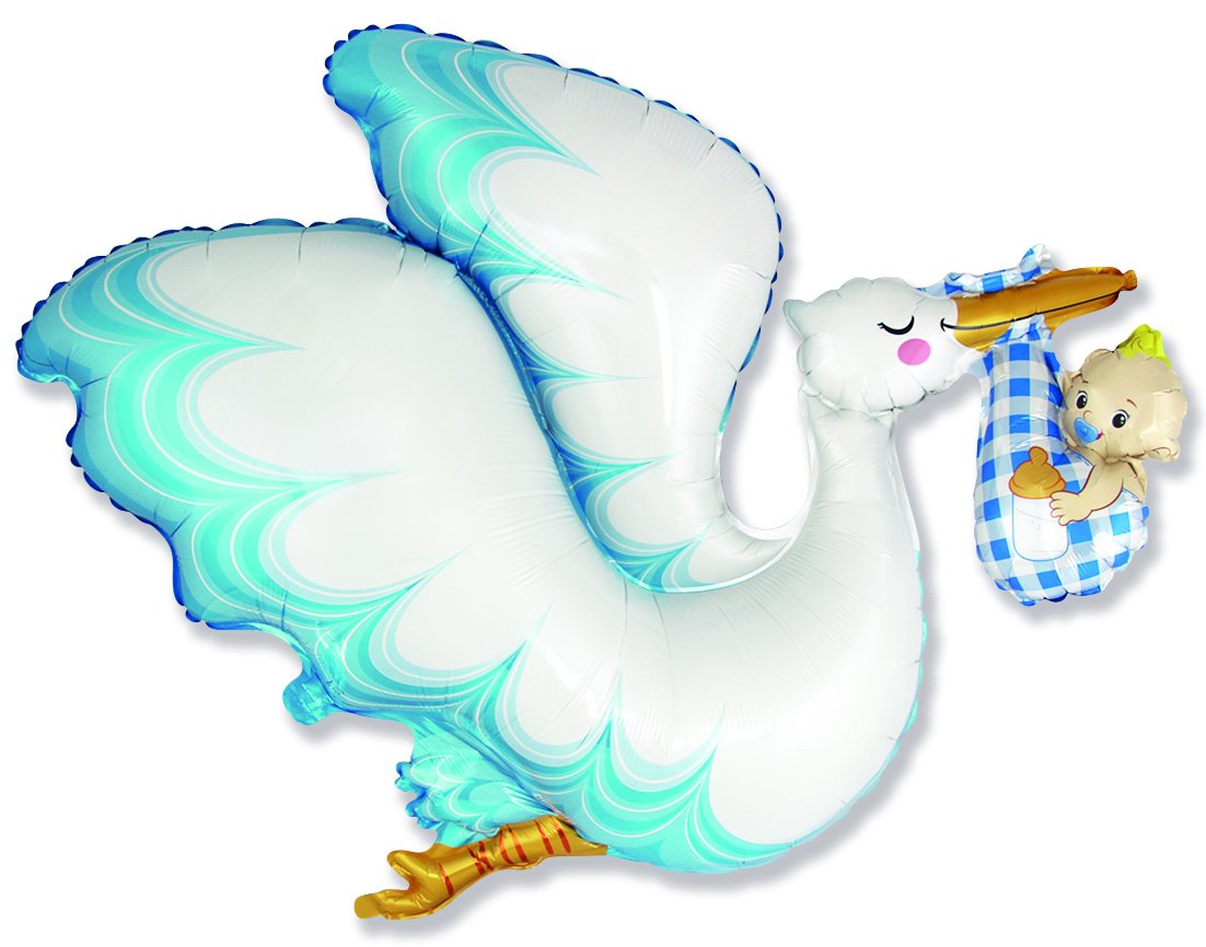 Ballon garçon cigogne 96 x 80 cm