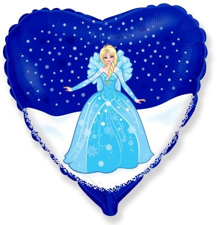 Ballon cœur Princesse d'hiver 45 cm