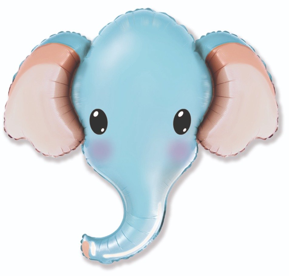 Palloncino testa di elefante blu 99 x 81 cm