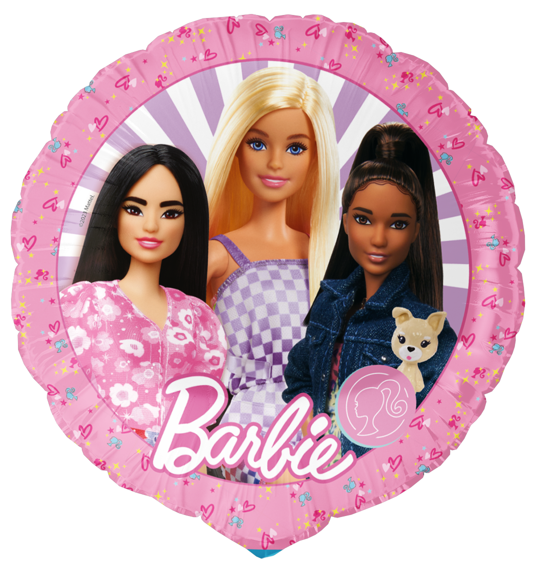Ballon rond en aluminium Barbie 46 cm