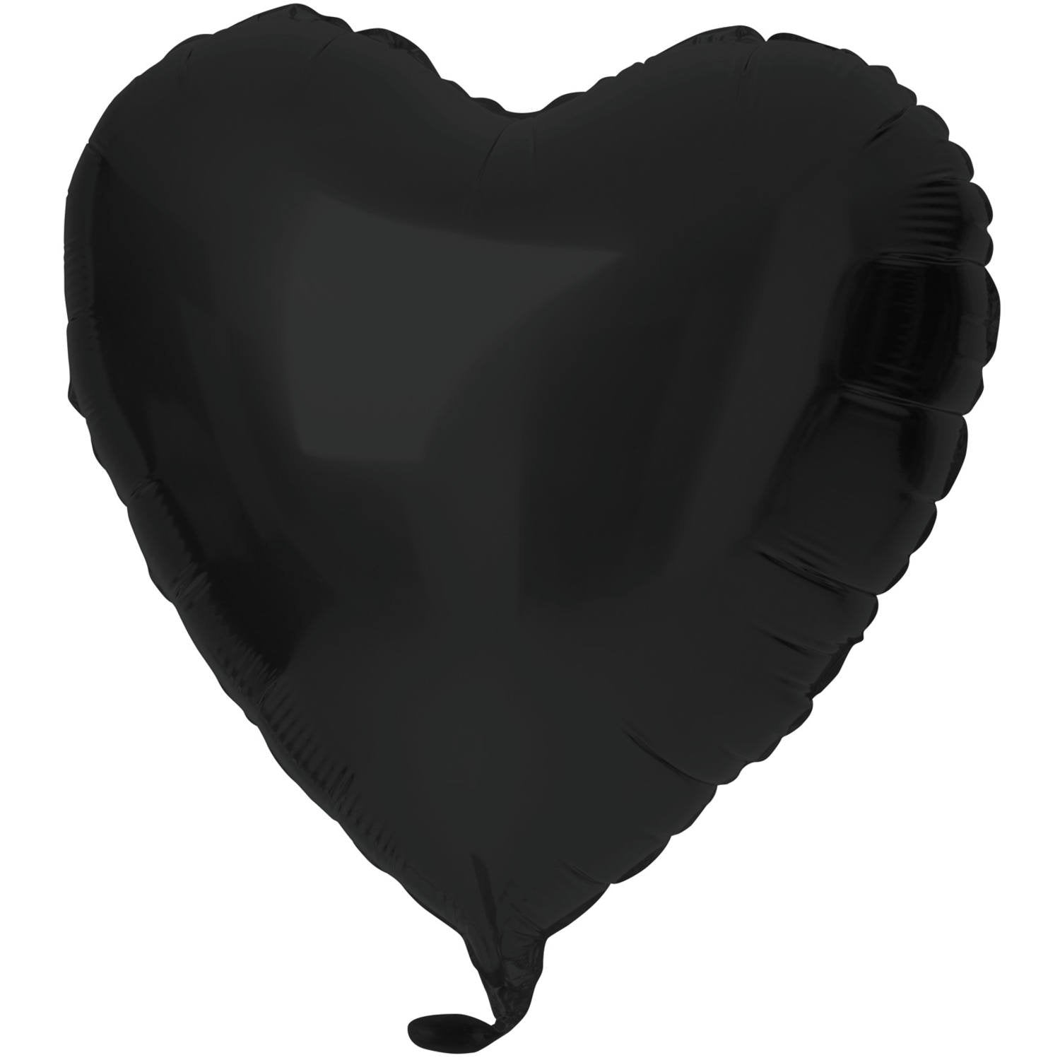 Ballon cœur en aluminium noir mat 45 cm