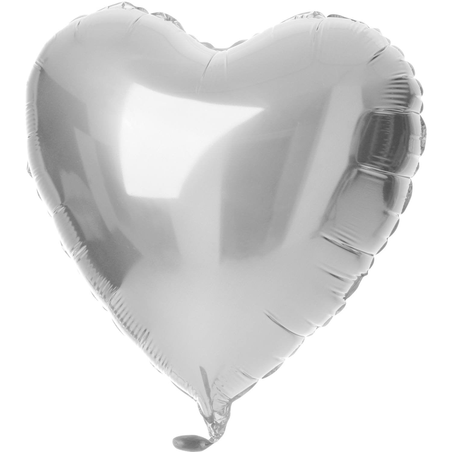 Palloncino in foil a forma di cuore 45 cm argento