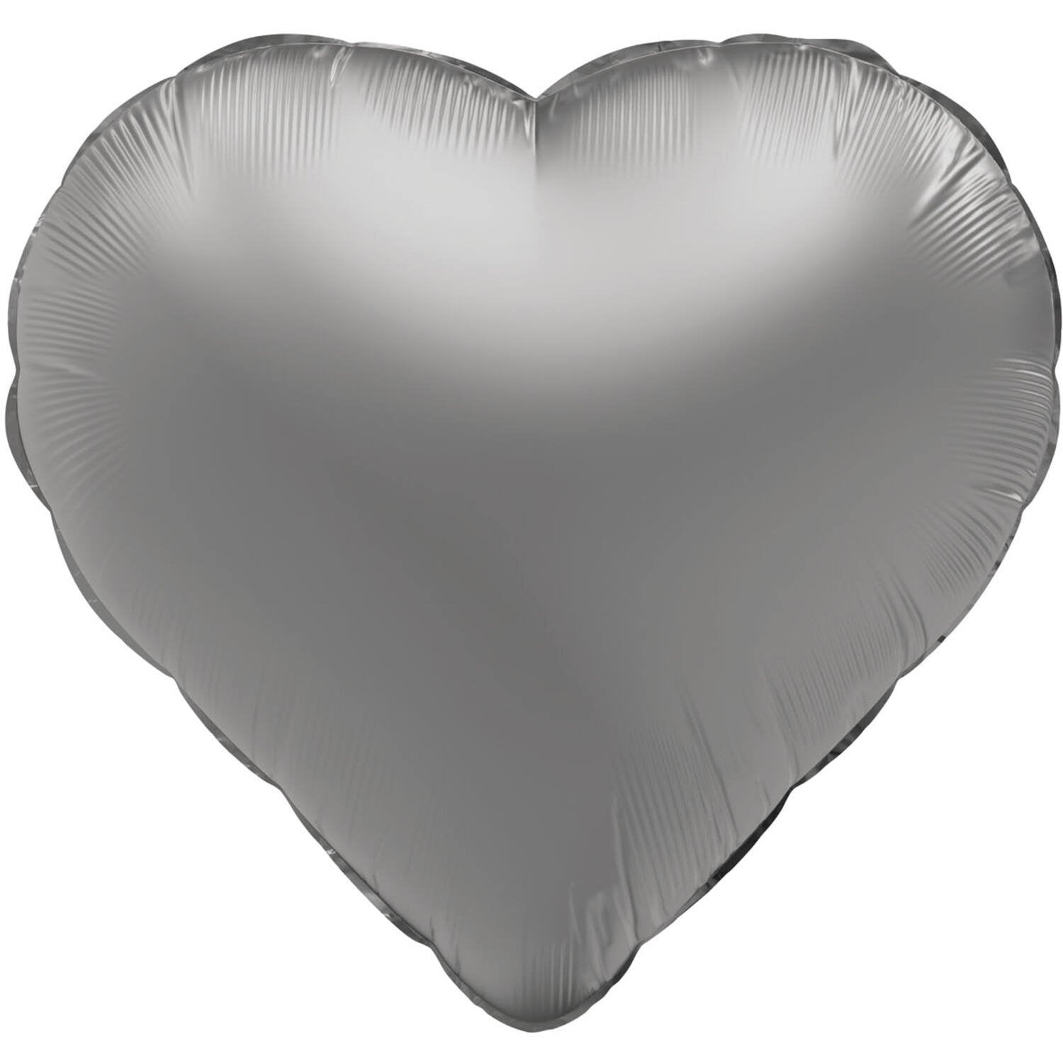 Ballon en aluminium en forme de cœur, couleur argent satiné clair de lune, 45 cm
