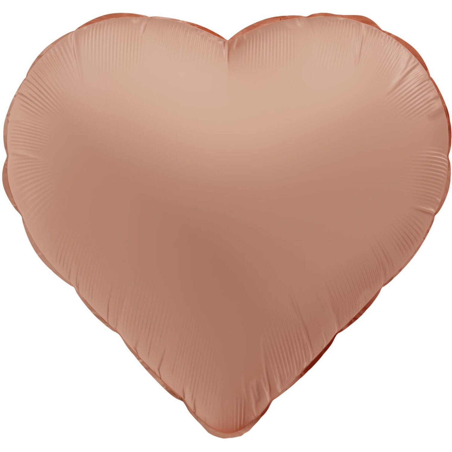 Ballon en aluminium mat en forme de cœur rose vintage, 45 cm