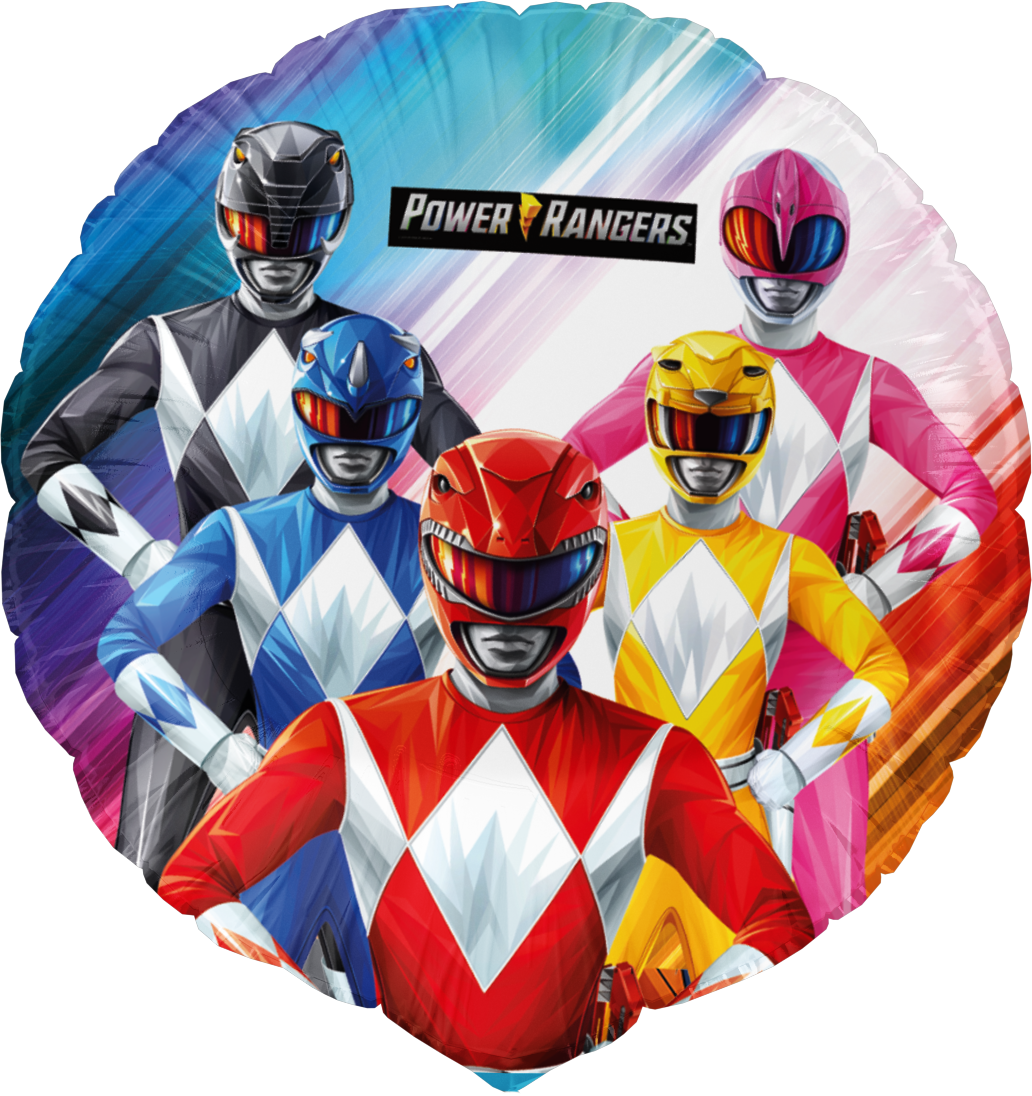 Ballon rond en aluminium Power Rangers 46 cm