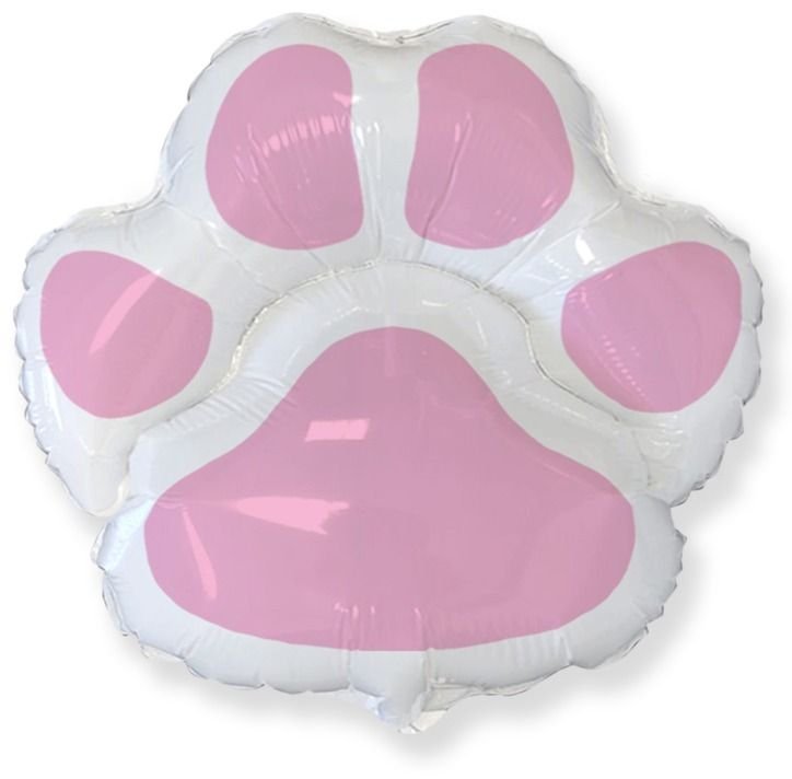 Ballon rose empreinte de patte de chien 73 x 76 cm