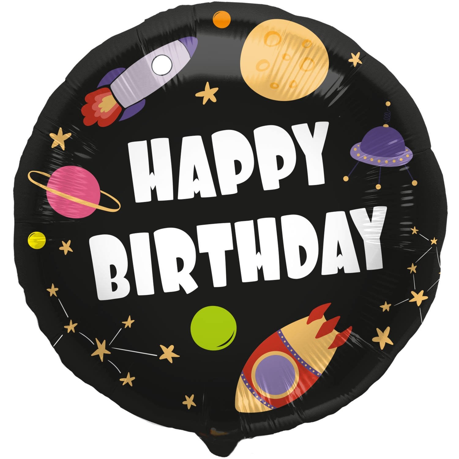 Palloncino spaziale Happy Birthday 45 cm