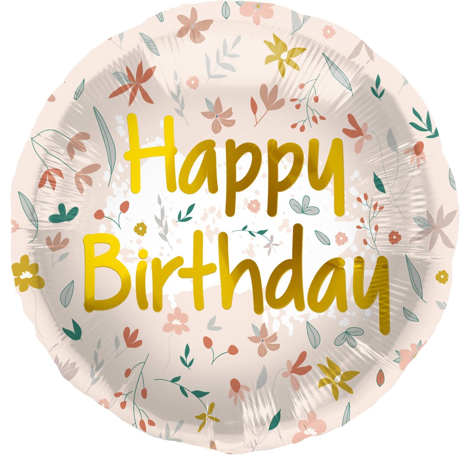 Palloncino Buon Compleanno Fiori Boho 45 cm