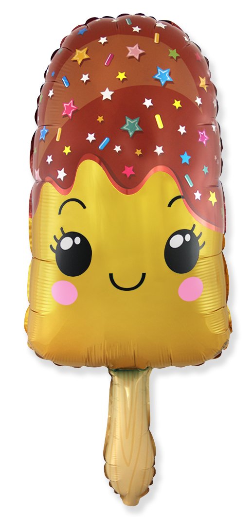 Ballon en forme de glace jaune 85 x 43 cm