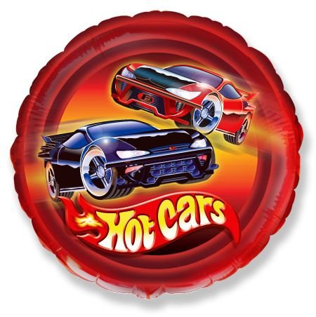 Ballon rond Hot Cars 45 cm