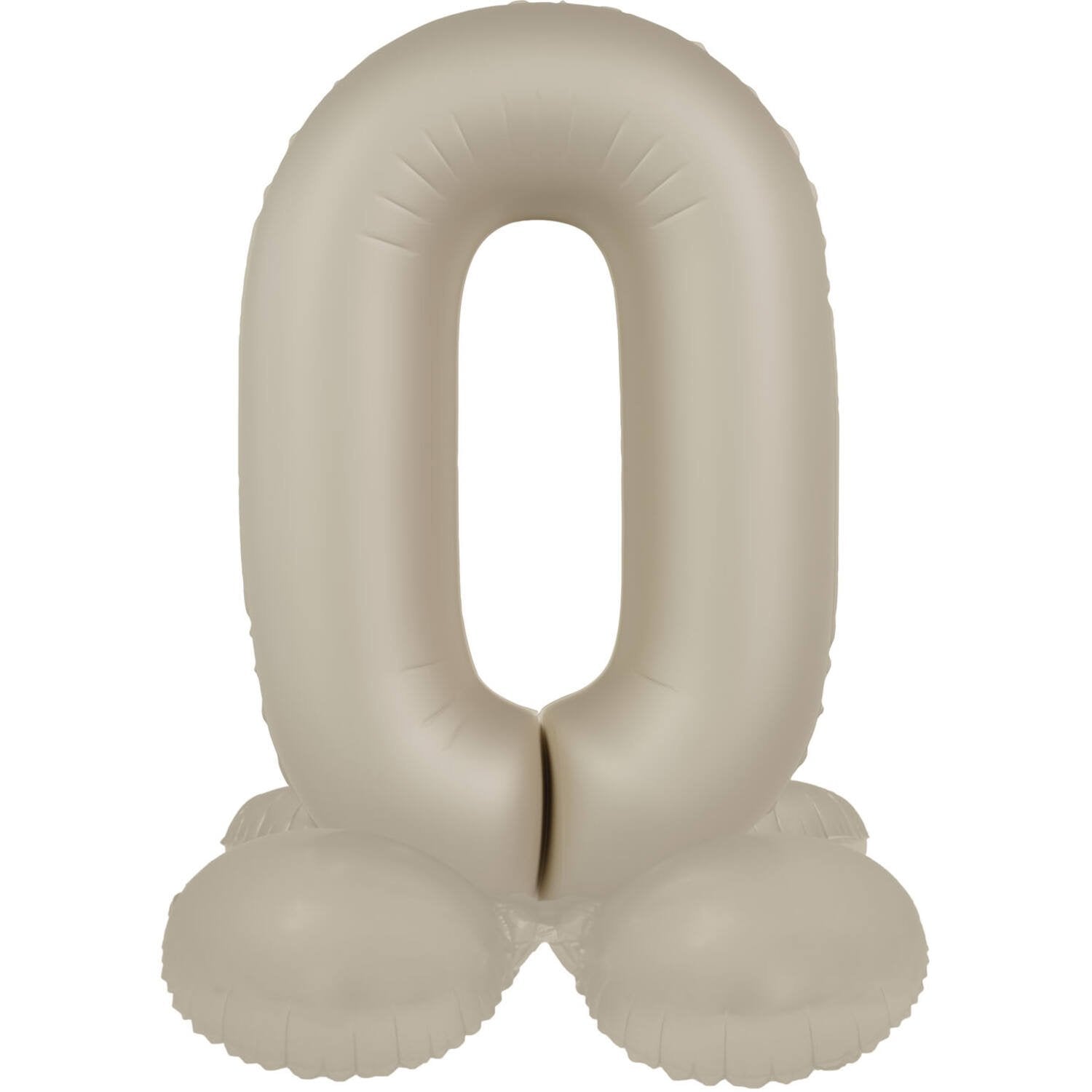 Ballon Number 0 Creamy Latte Ultra Matte avec support 41 cm