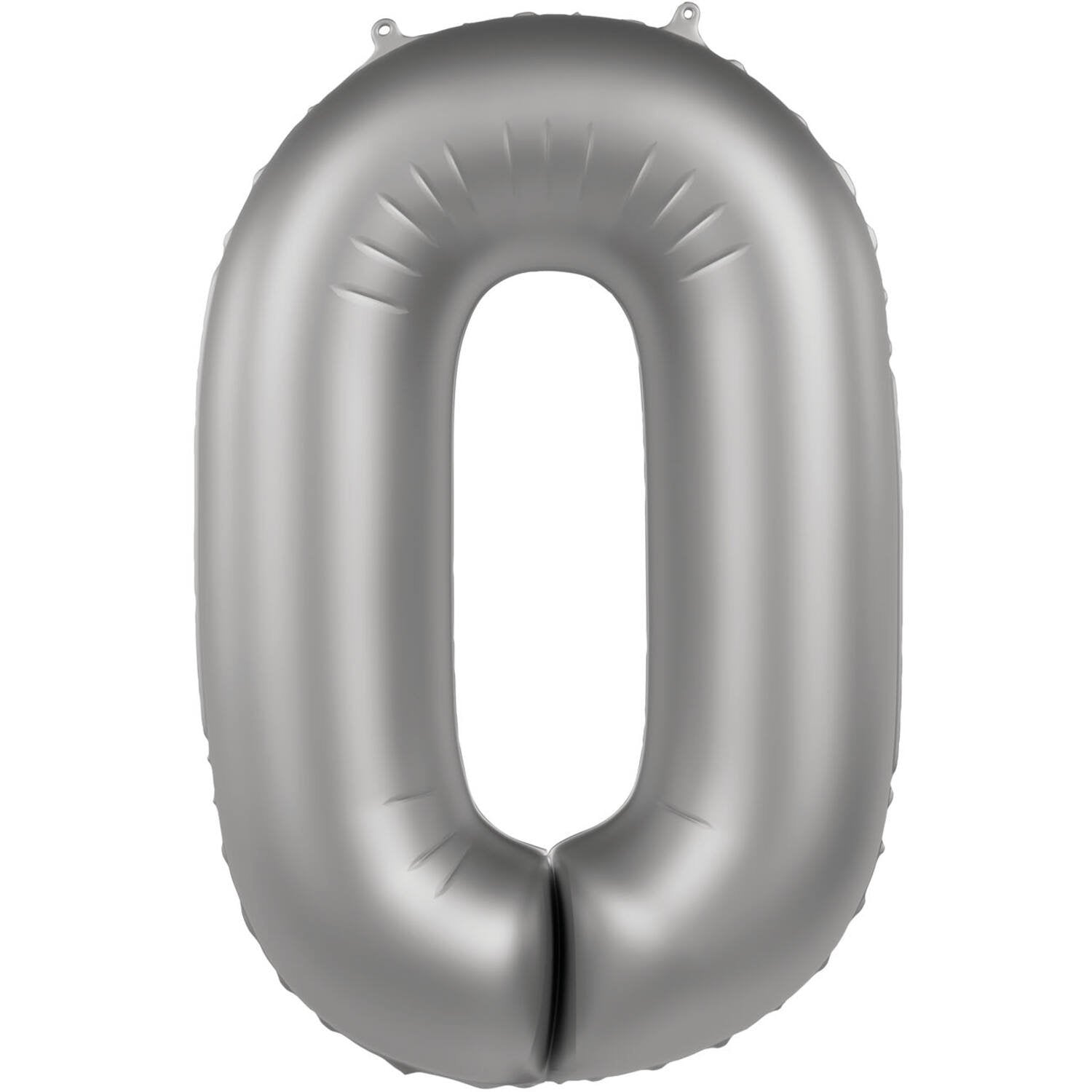 Ballon numéro 0 Clair de lune Argent Satin Pailleté 86 cm