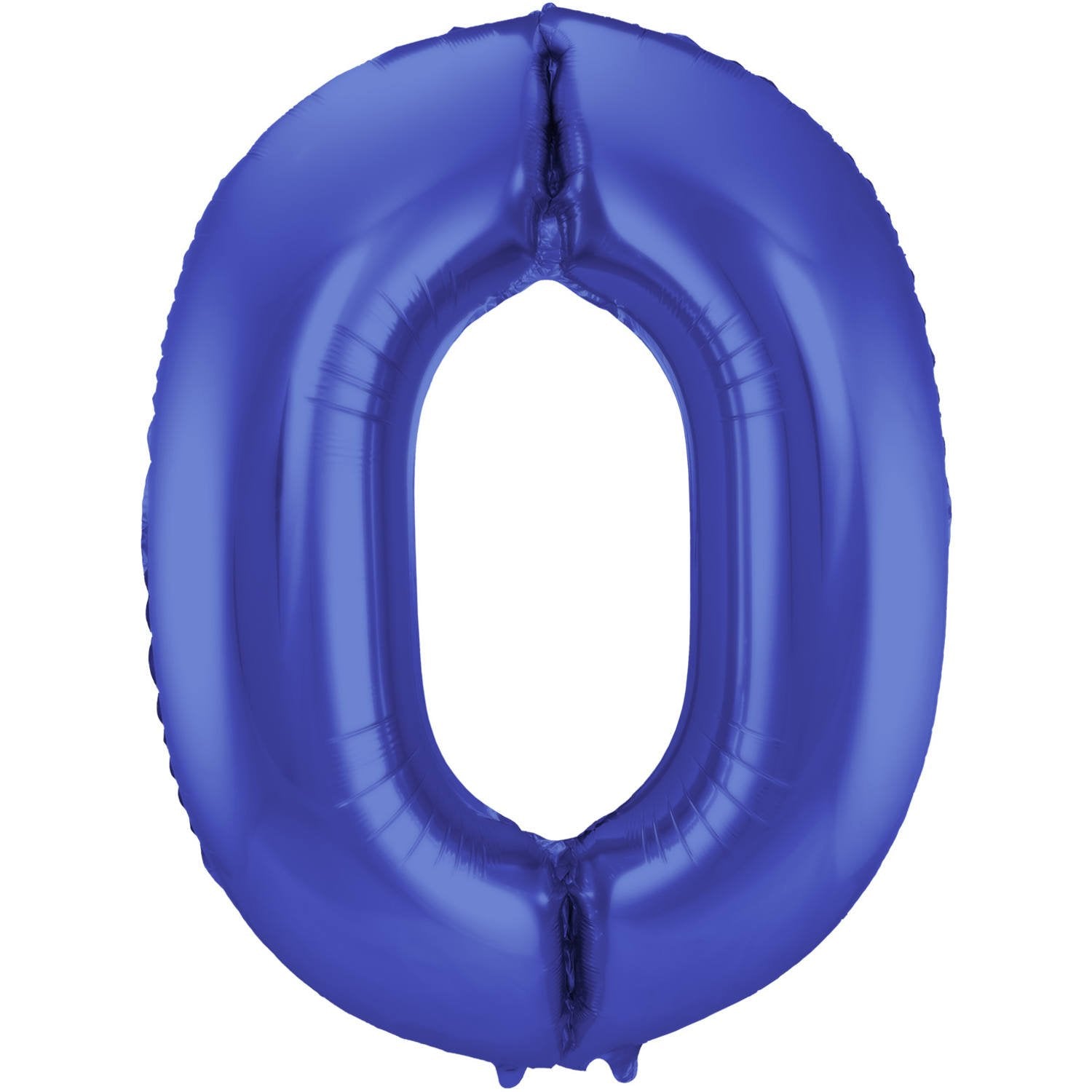 Ballon chiffre 0 86 cm bleu mat