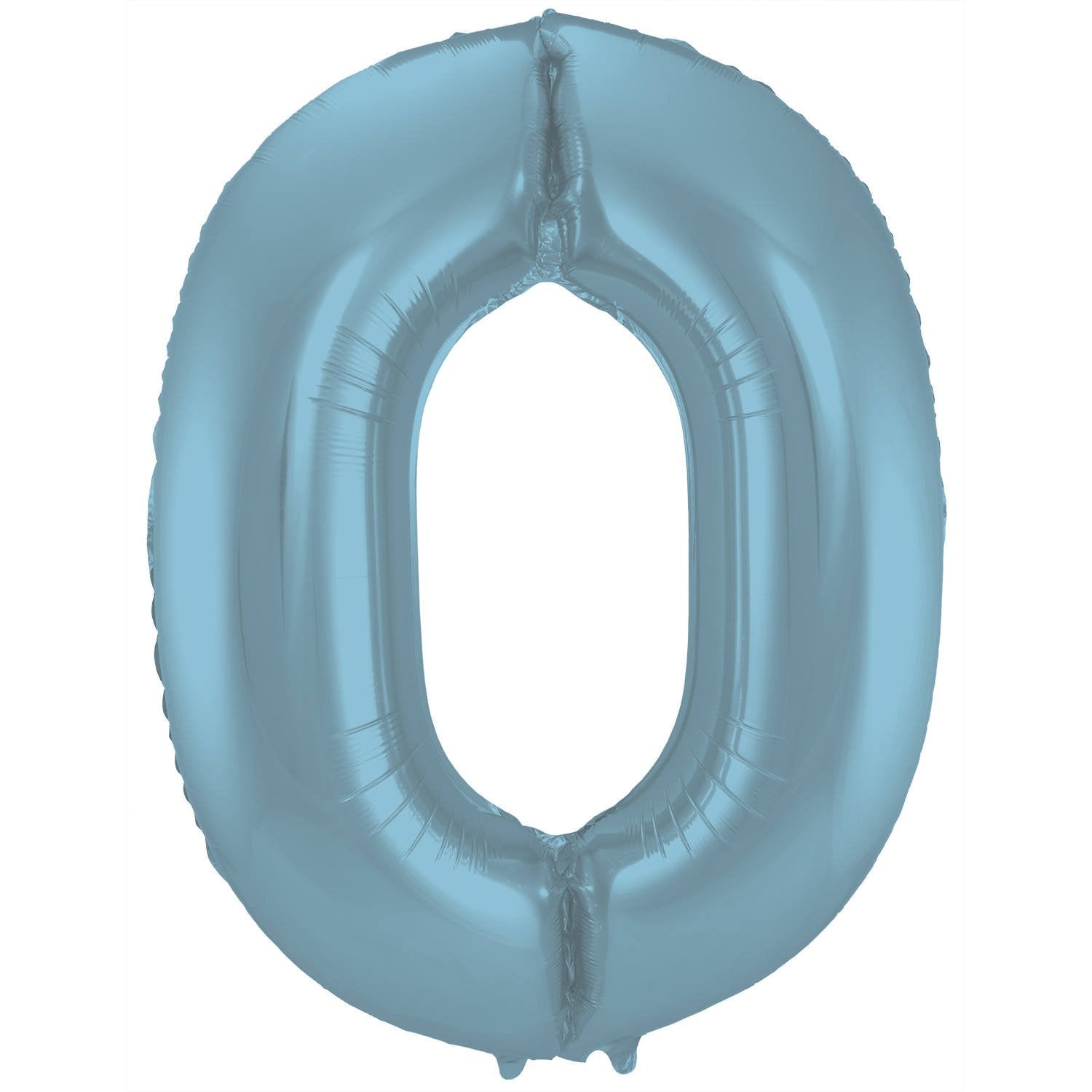 Ballon chiffre 0 86 cm bleu pastel