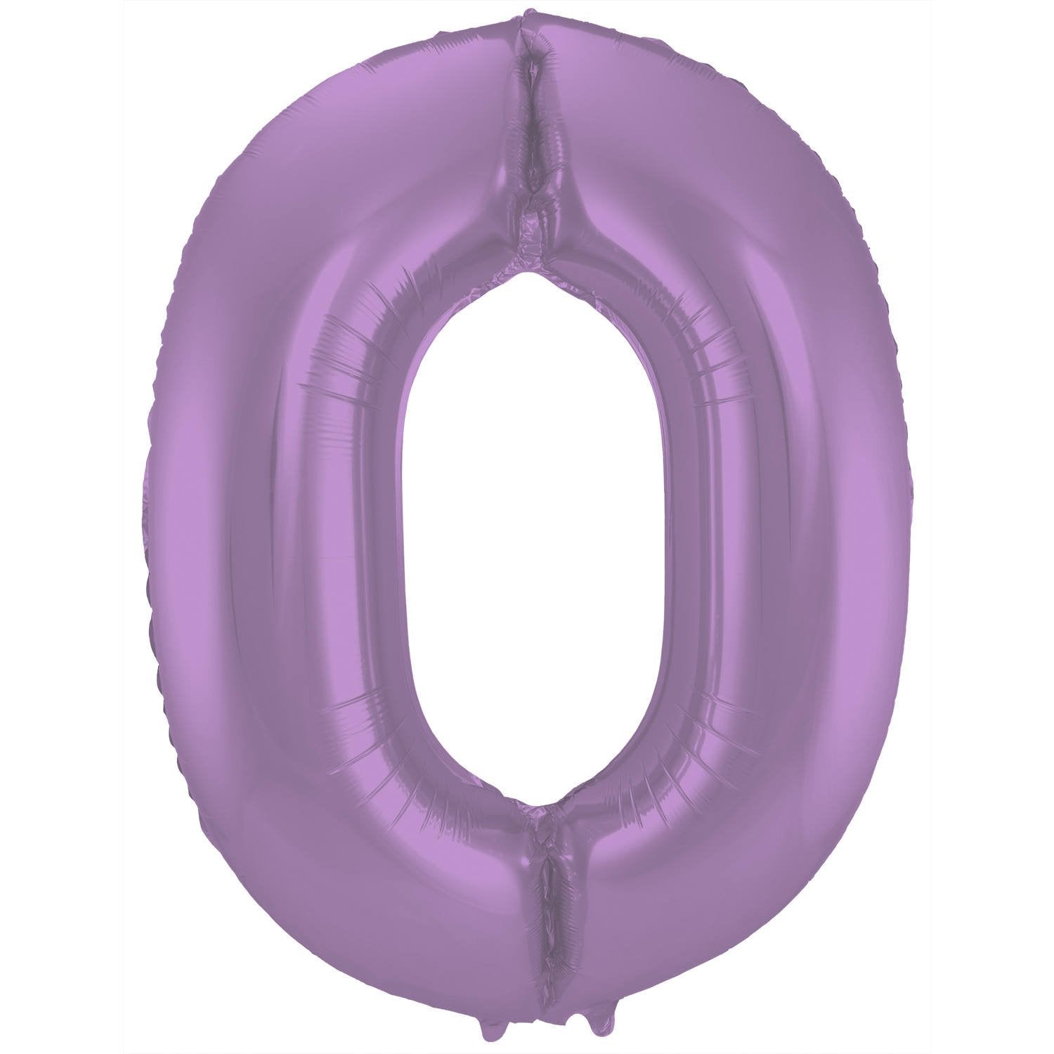 Palloncino numero 0 86 cm lilla opaco