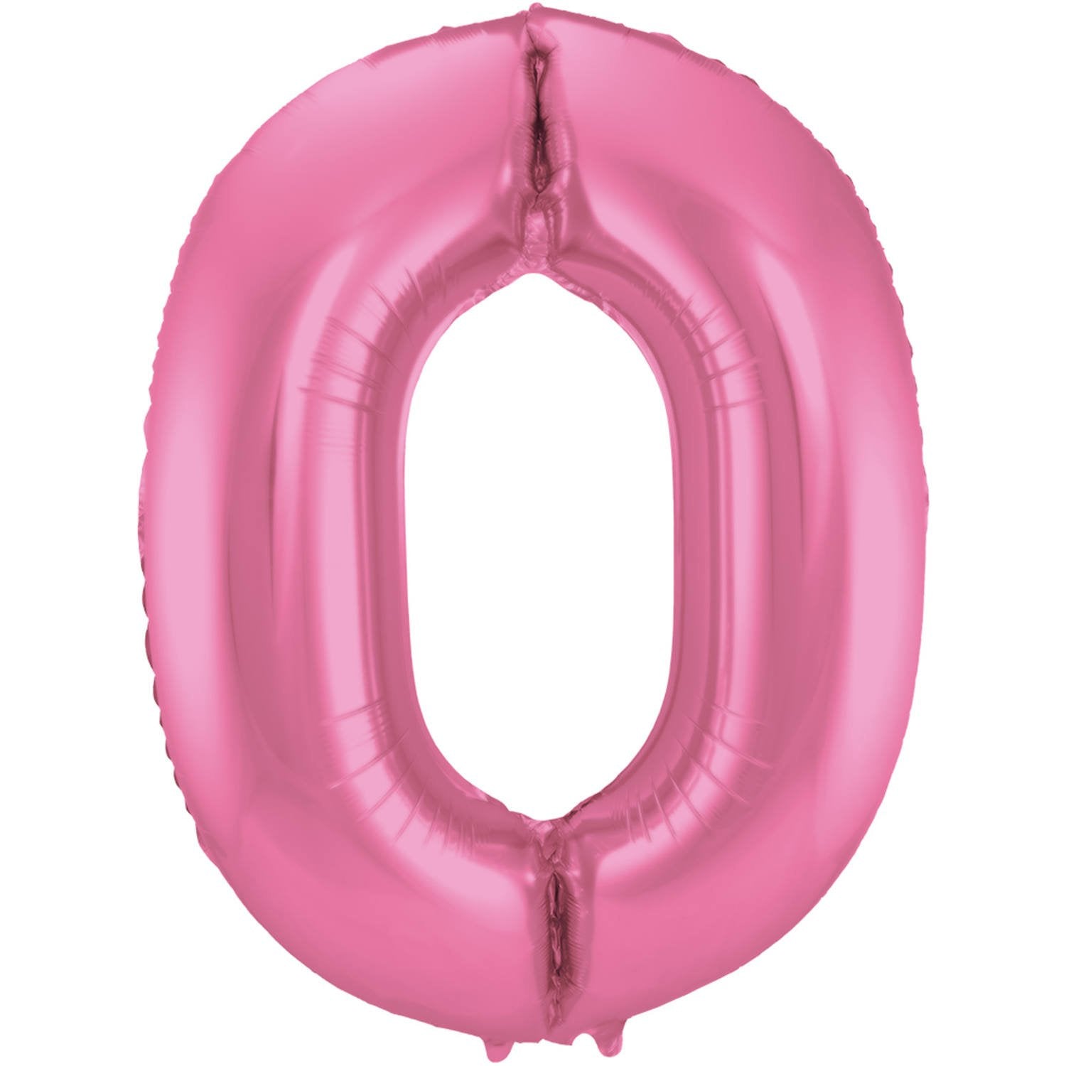 Ballon chiffre 0 86 cm rose mat